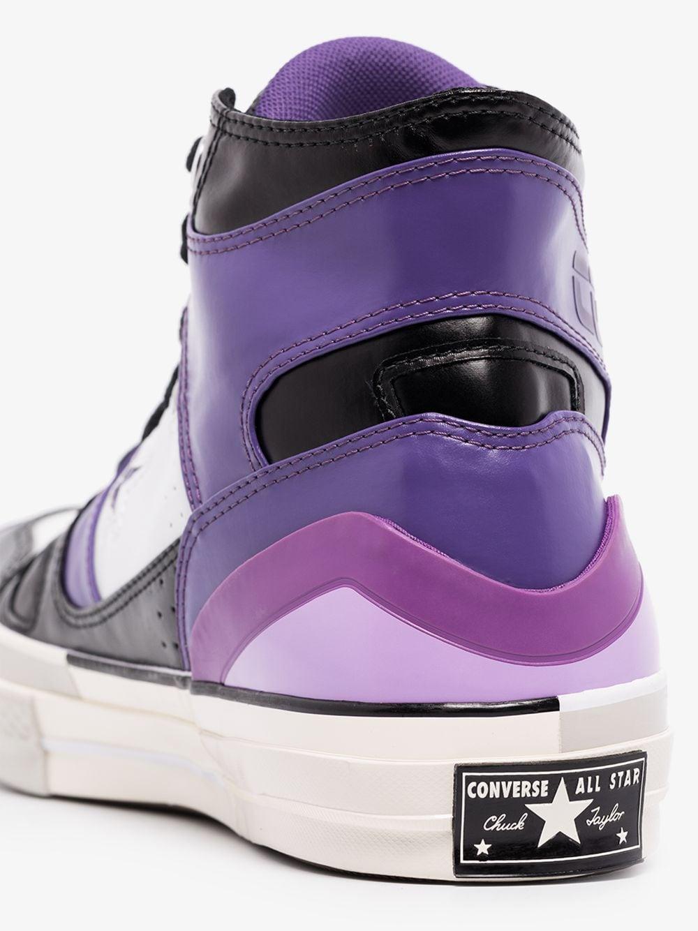 purple leather converse high tops