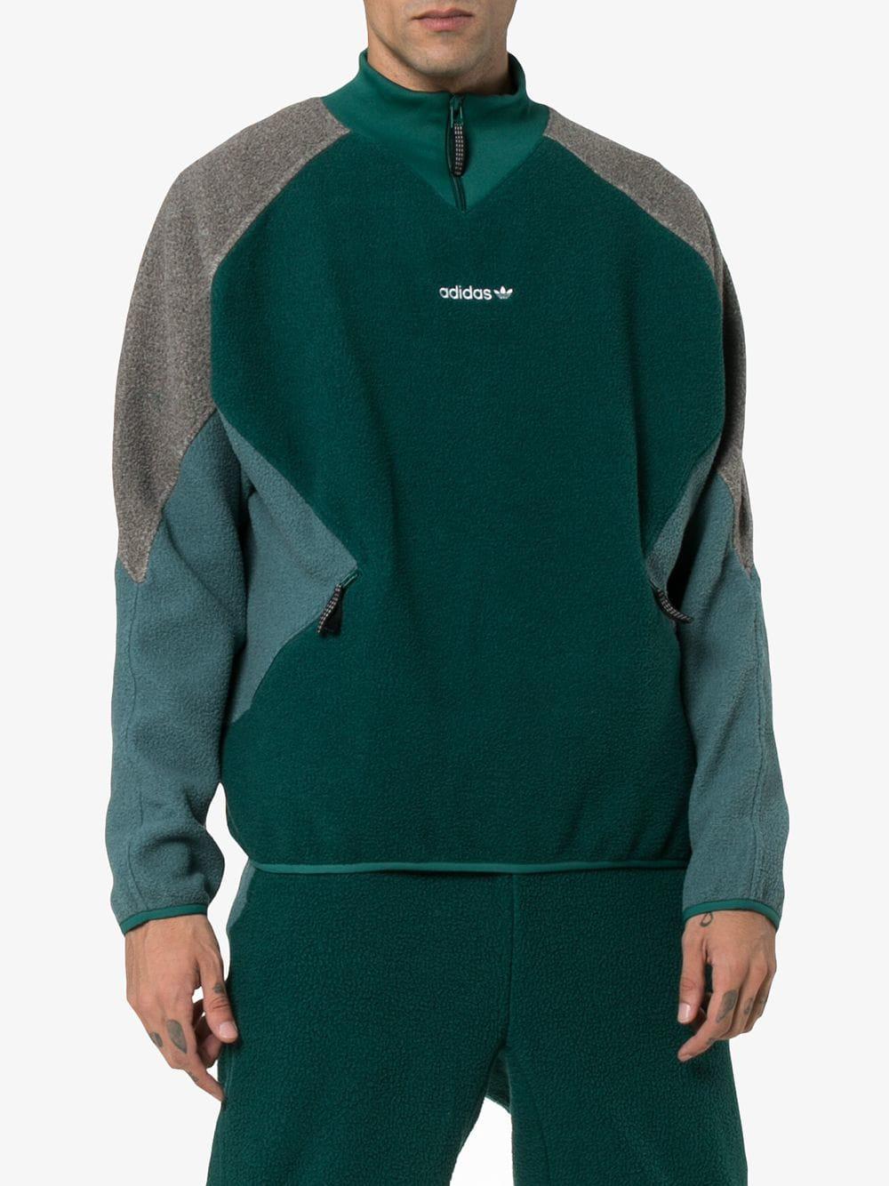 adidas originals eqt polar fleece jacket in green