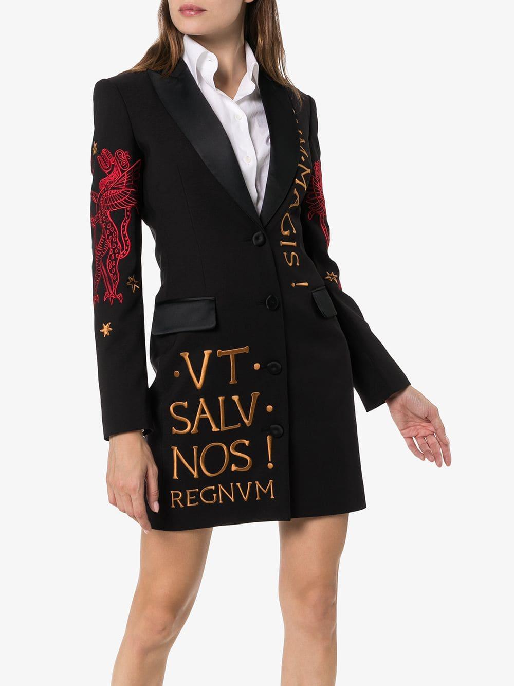 embroidered blazer dress