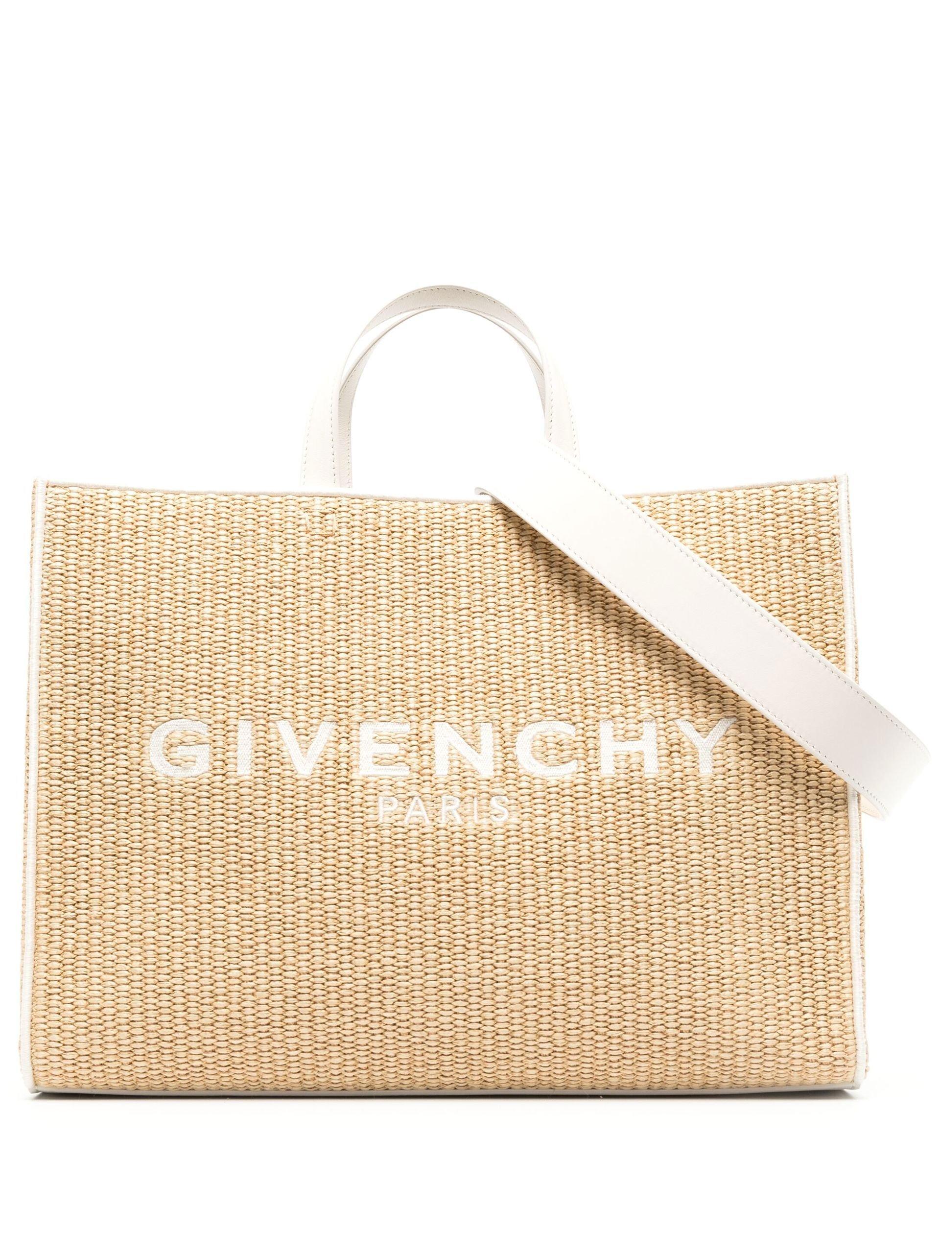 Givenchy Neutral G tote Medium Raffia Shoulder Bag in Natural Lyst