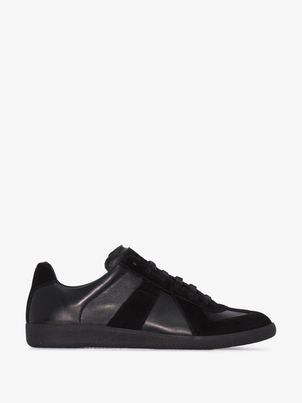 Maison Margiela Replica Leather Sneakers in Black for Men - Lyst