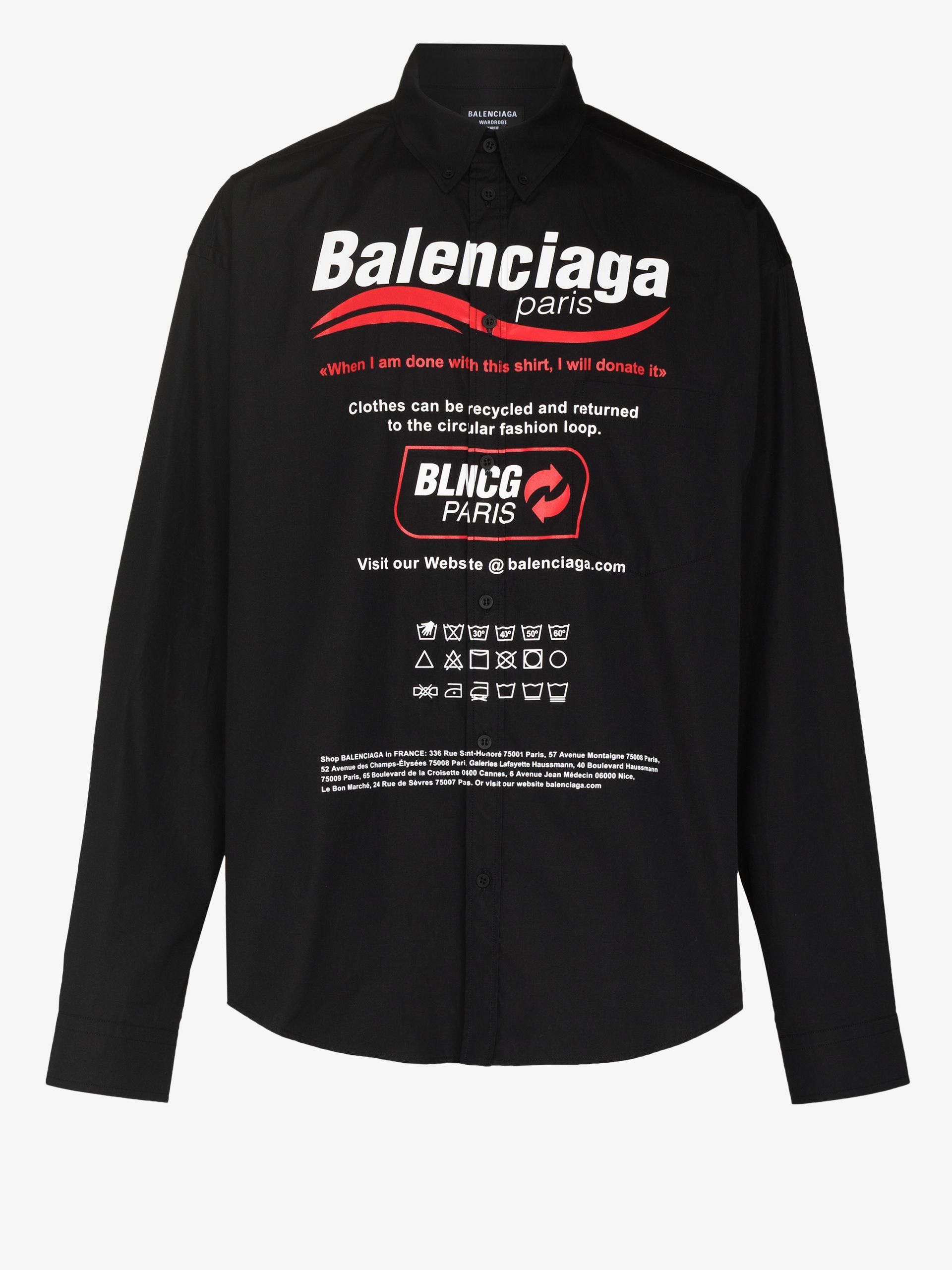 Balenciaga Dry Cleaning Printed Cotton Shirt - Men's - Cotton in Black for  Men | Lyst
