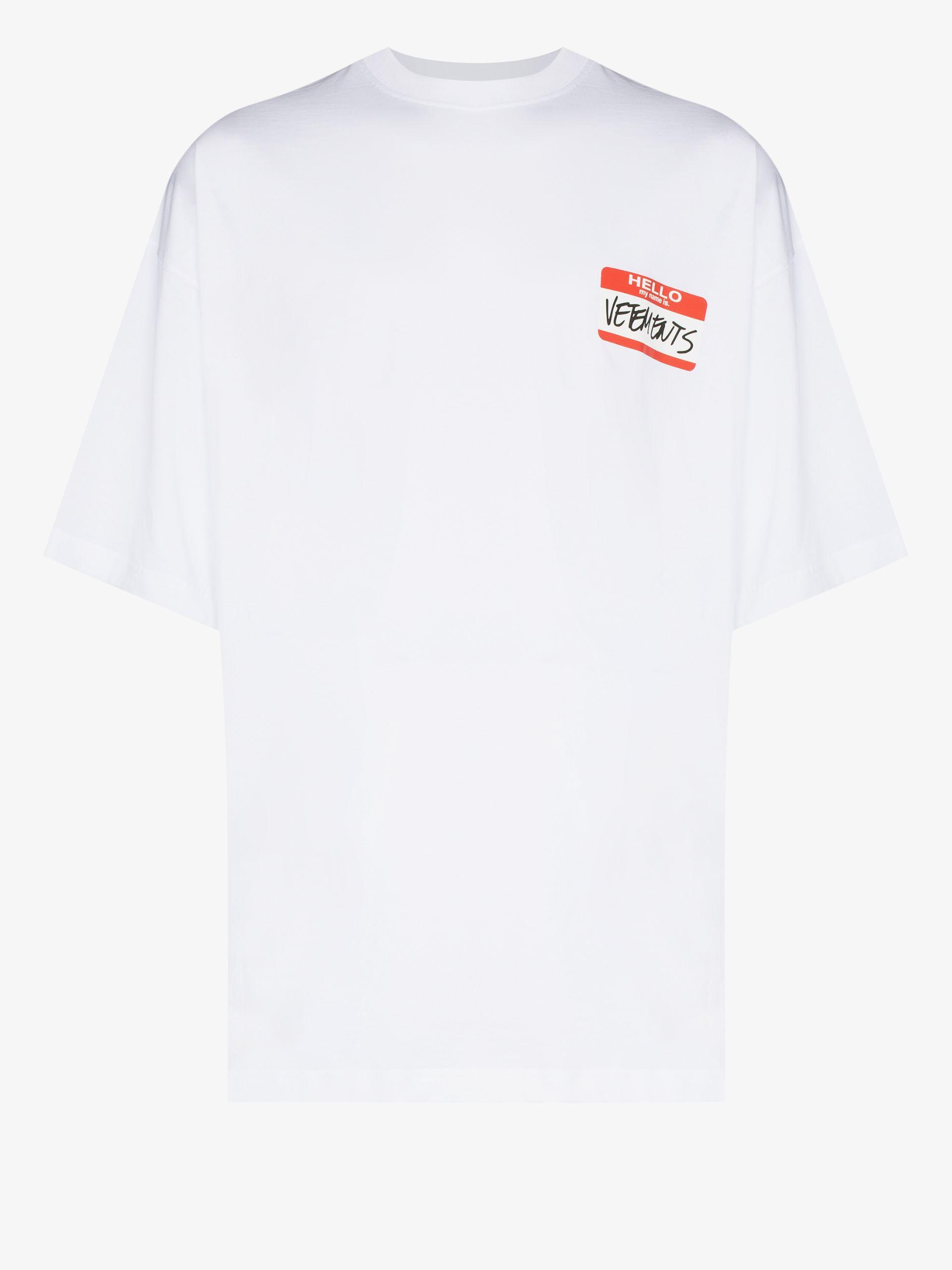 Vetements My Name Is Cotton T-shirt in 