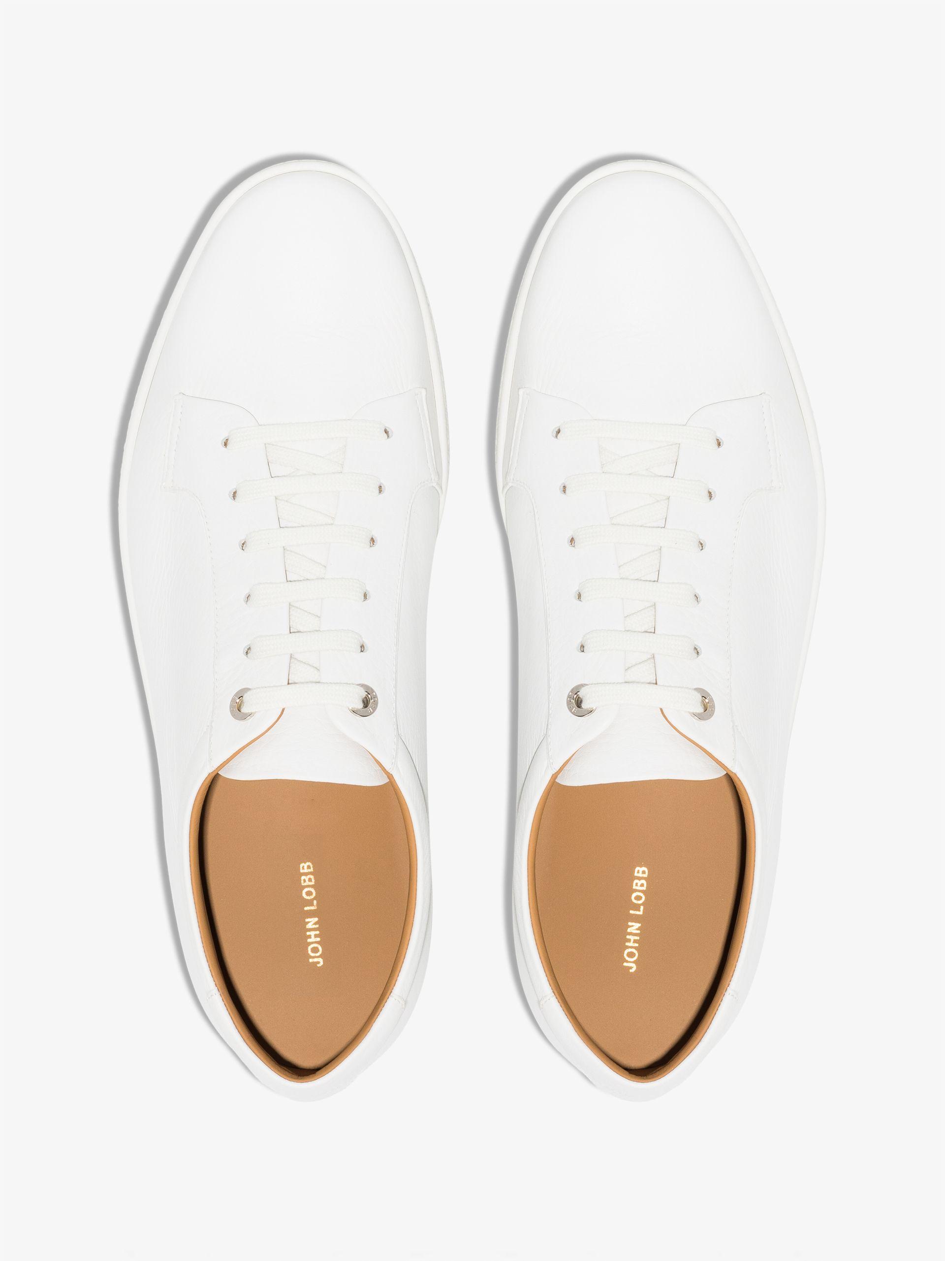 John Lobb Molton Low Top Leather Sneakers in White for Men | Lyst