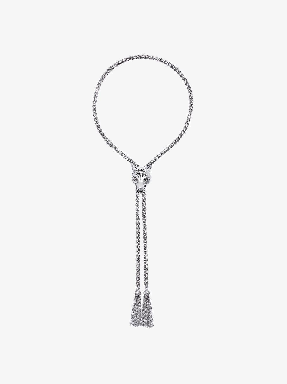 Gucci Anger Forest Wolf Head Necklace In Silver Metallic For Men Gucci Anger Forest Wolf Head Necklace In Silver Metallic For Men Lyst