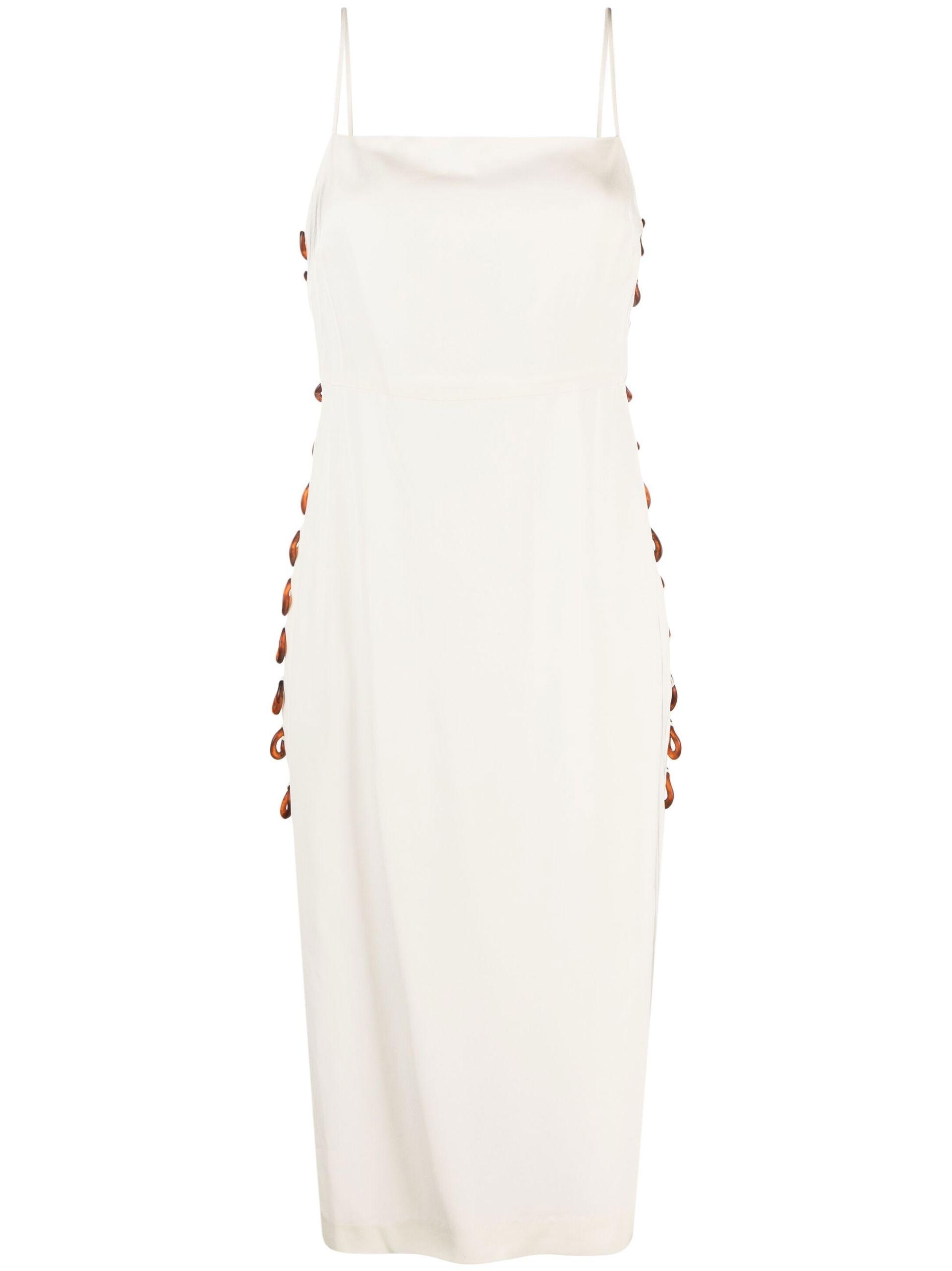 St. Agni Ring Detail Midi Dress in White | Lyst