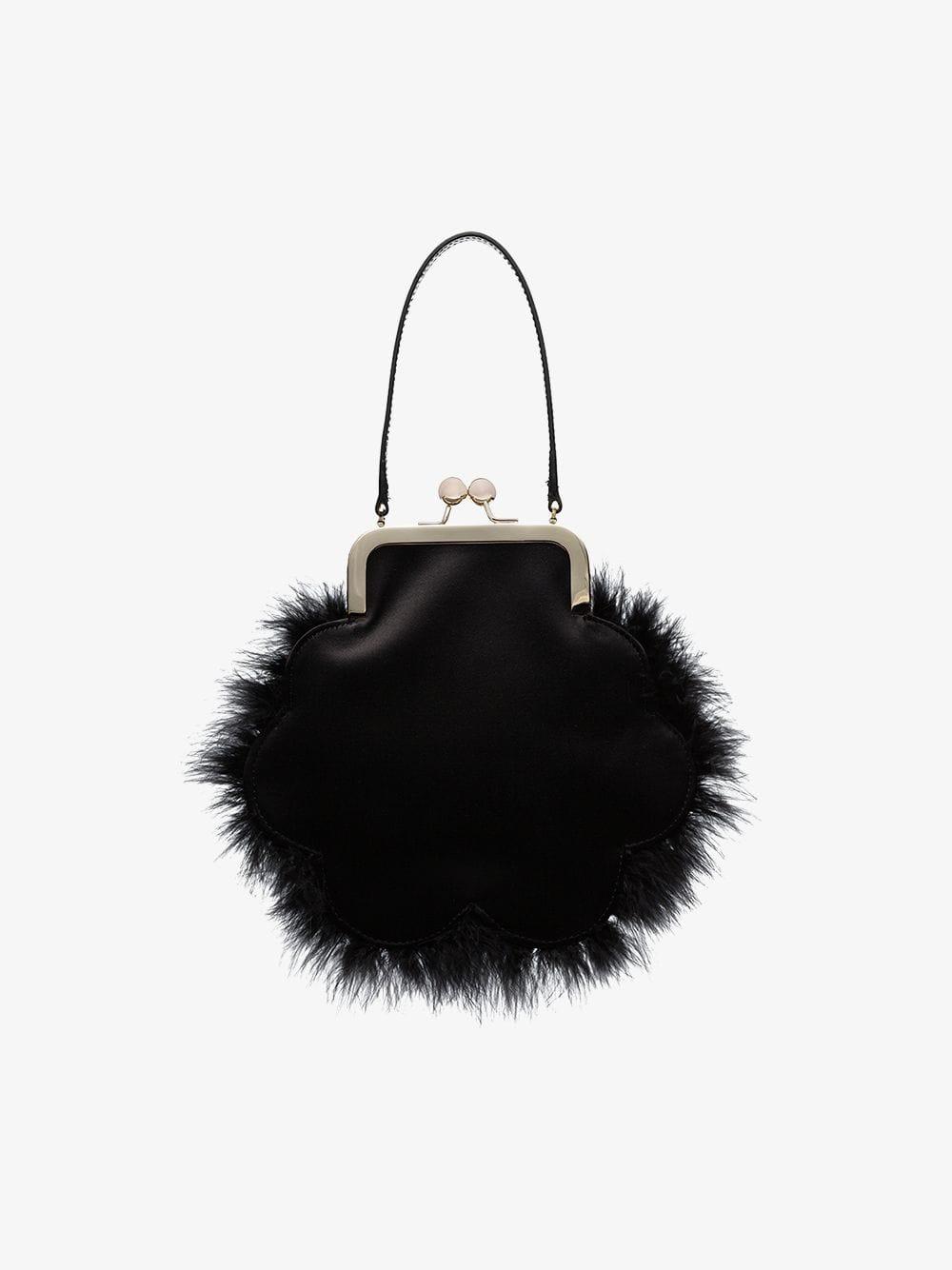 black feather bag