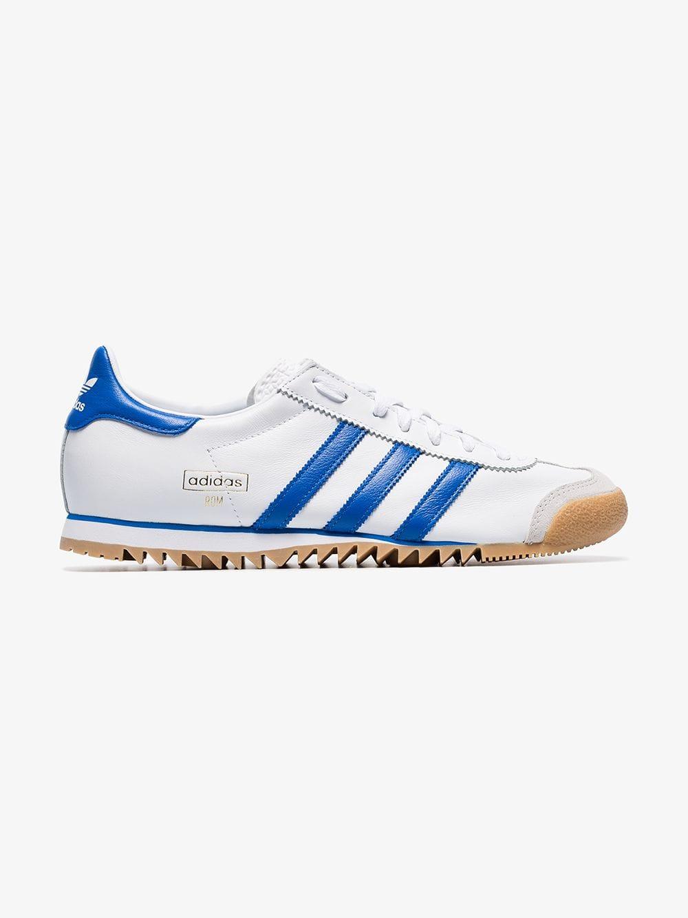 adidas Originals White And Blue Rom Sneakers for Men | Lyst