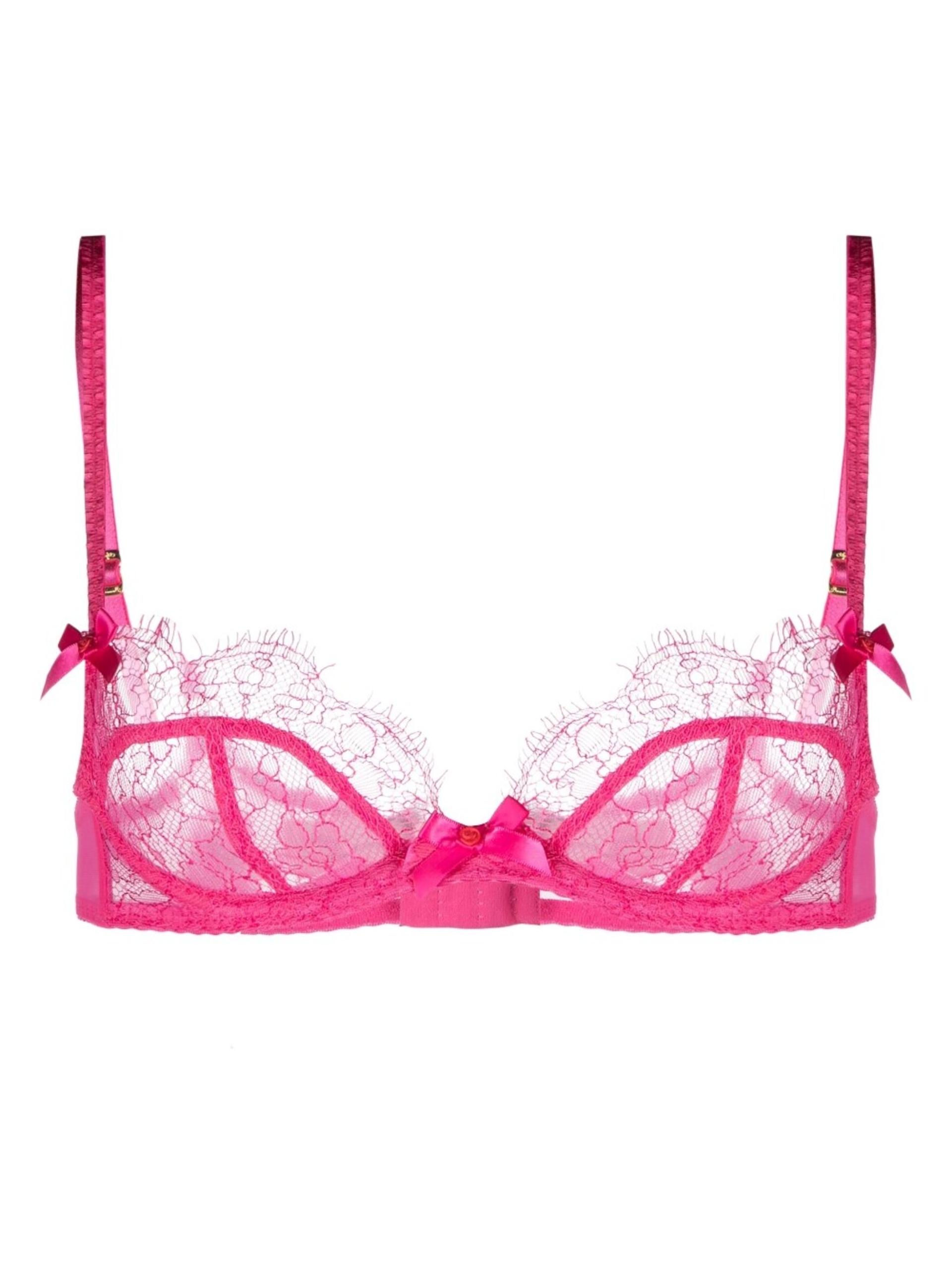 Agent Provocateur Lorna Lace Plunge Underwired Bra in Pink | Lyst