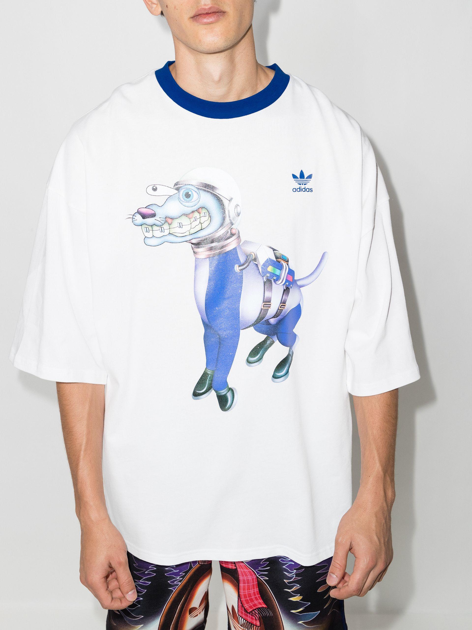 adidas X Kerwin Frost Dog Print T-shirt in White for Men | Lyst