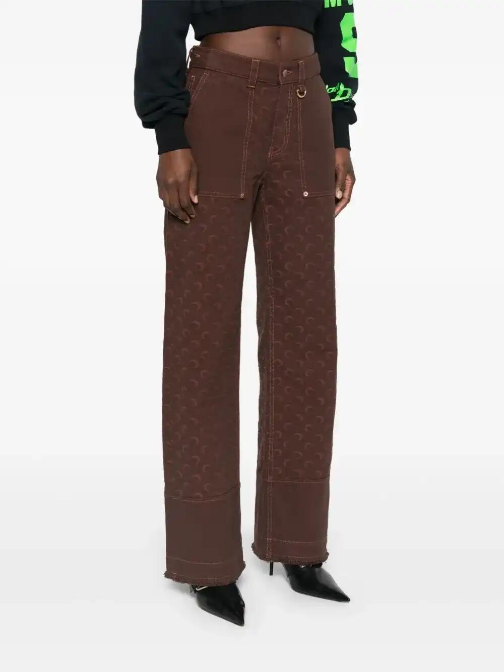デニム・ジーパン MARINE SERRE Women Denim Pants WPA141B BR40 Brown MARINE SERRE(マリーンセル) デニム・ジーパン(レディース