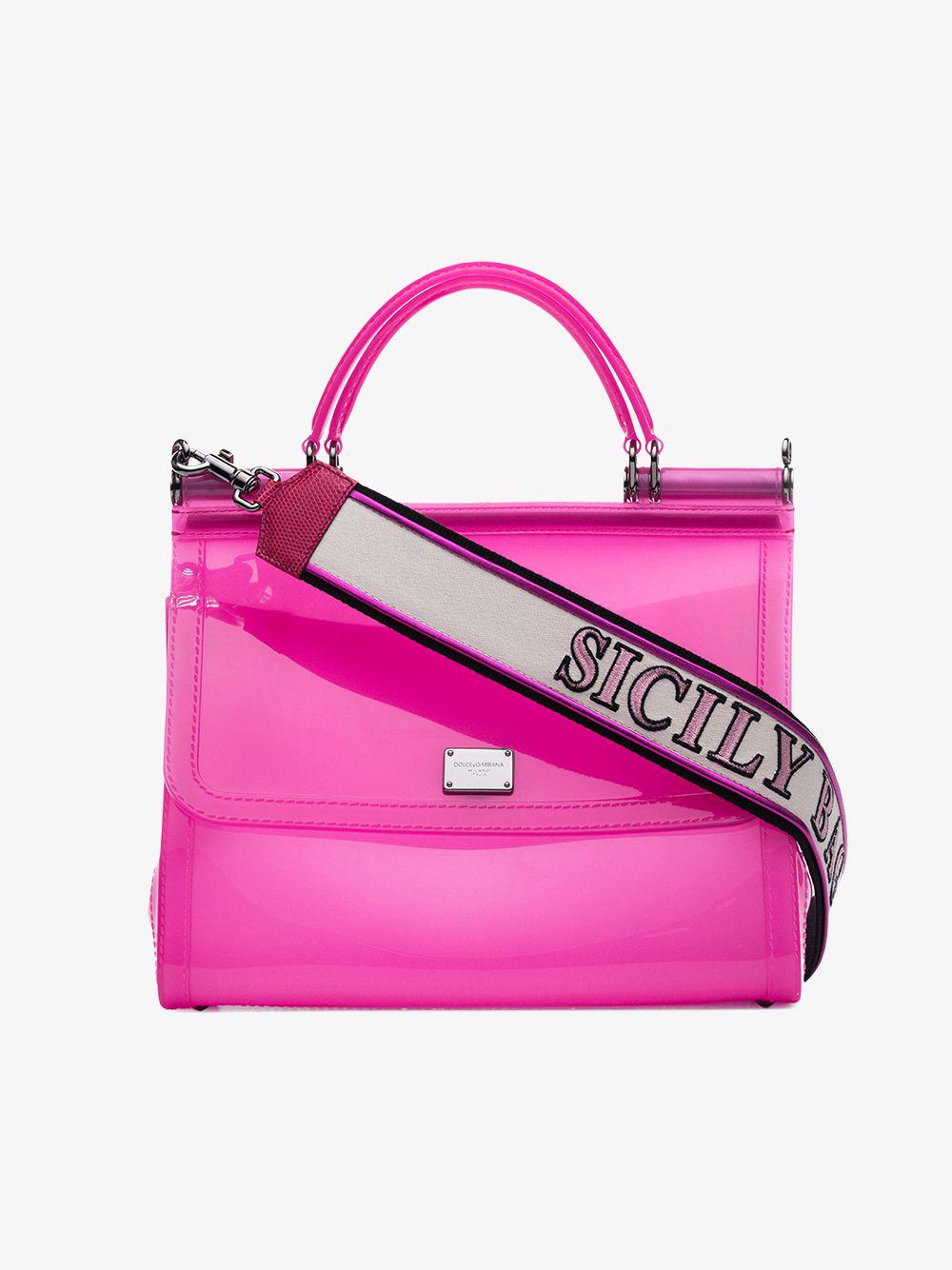 Dolce & Gabbana Pink Sicily Transparent Pvc Shoulder Bag | Lyst