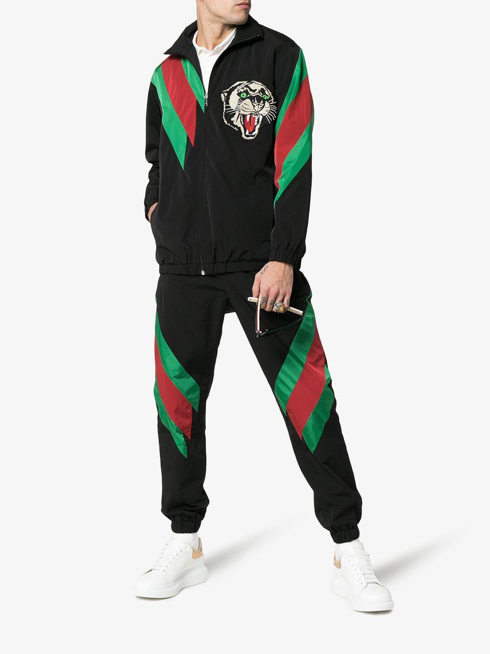 Gucci Tiger Web Jacket in Black for Men | Lyst