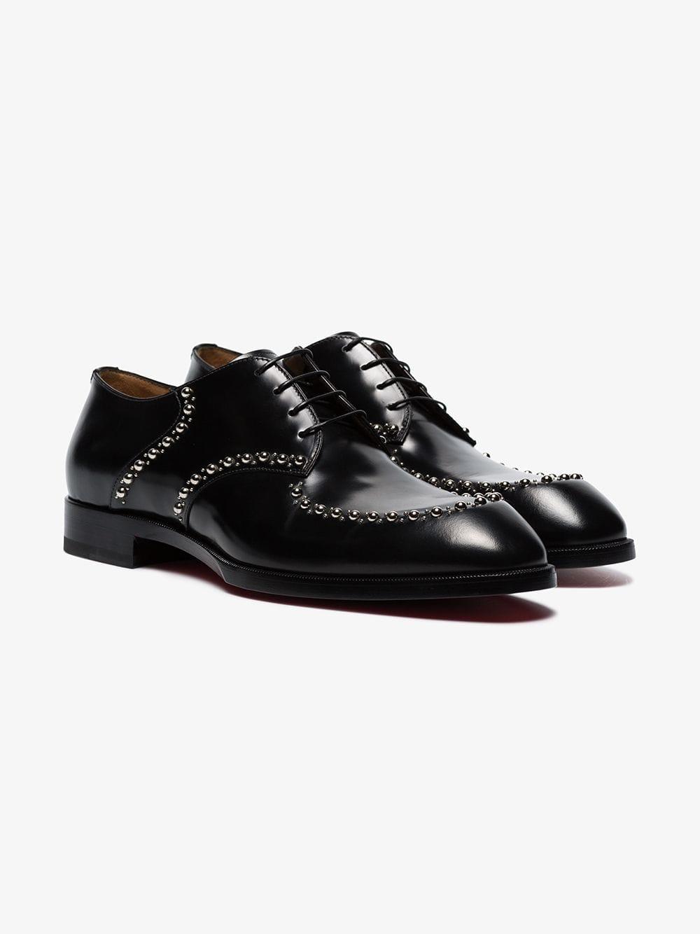 black studded louboutin trainers