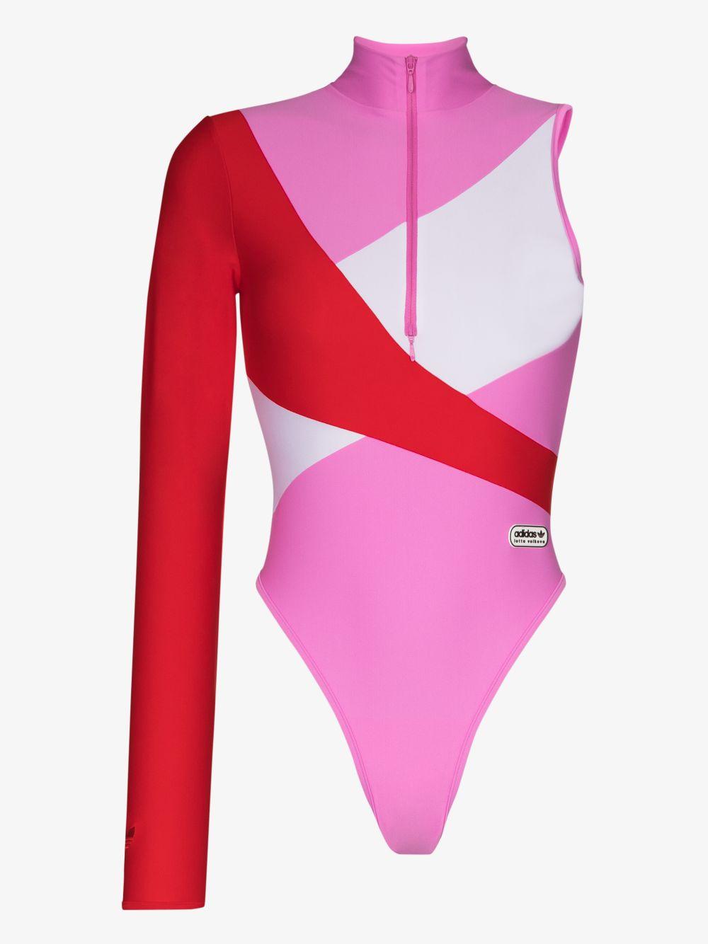 mikroskopisk Individualitet rolle adidas X Lotta Volkova One Sleeve Swimsuit in Pink | Lyst