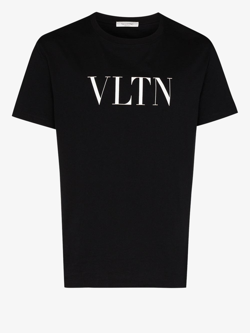 Valentino Cotton Vltn Logo T-shirt in Black for Men - Lyst