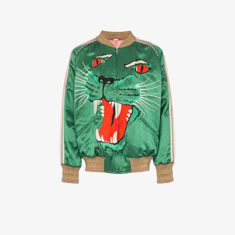 bomber jacket with panther face