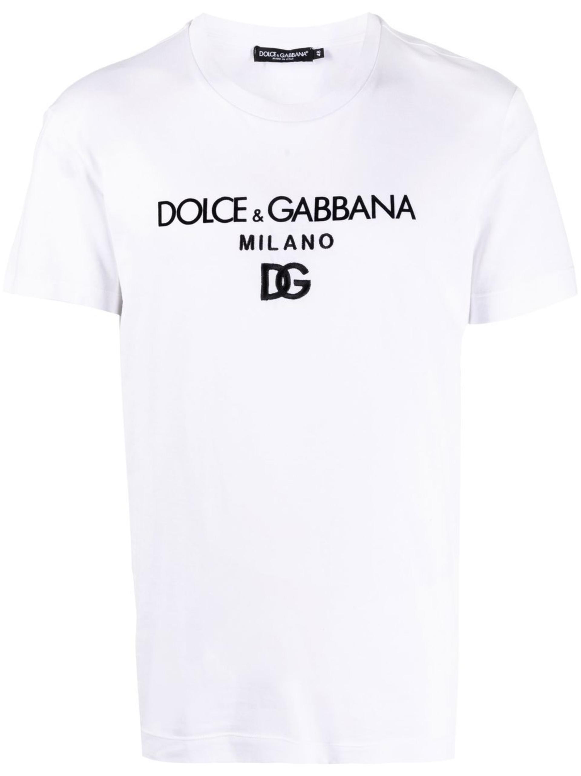 Dolce & Gabbana Short-sleeved T-shirt With Embroidered Logo in White for Men  | Lyst