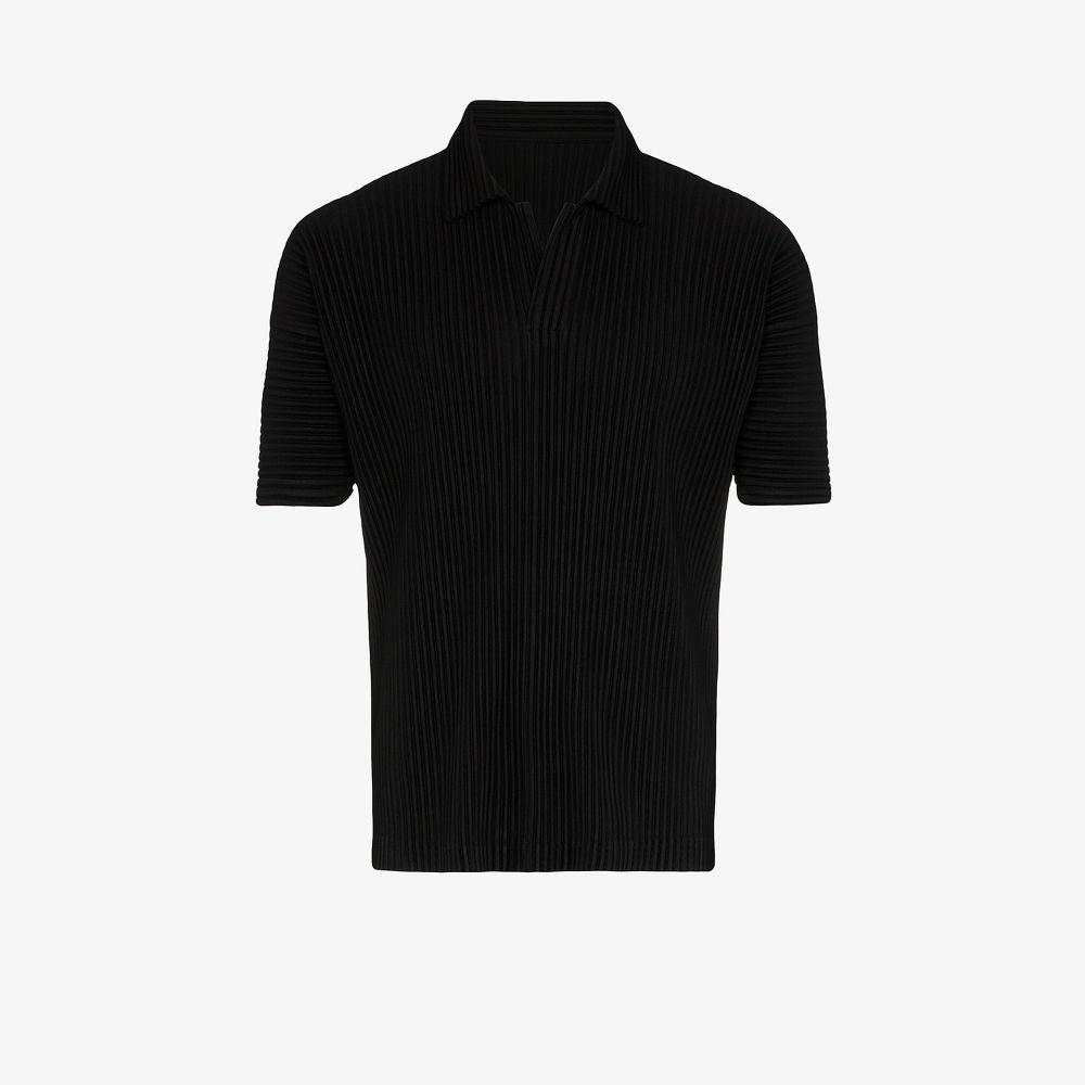 Homme Plissé Issey Miyake Technical Pleated-jersey Polo Shirt in Black ...