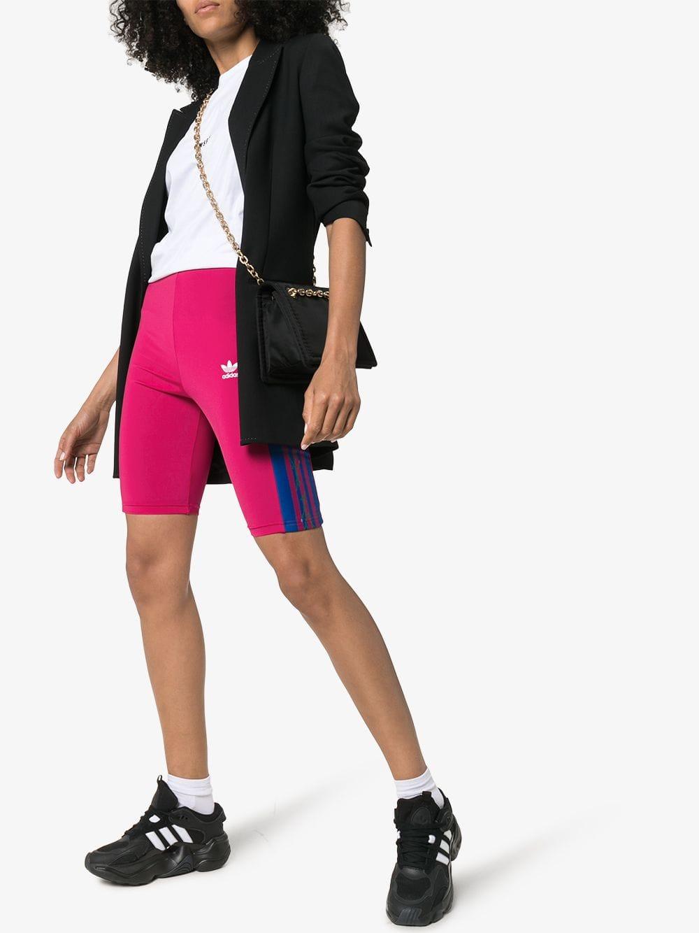 adidas pink biker shorts