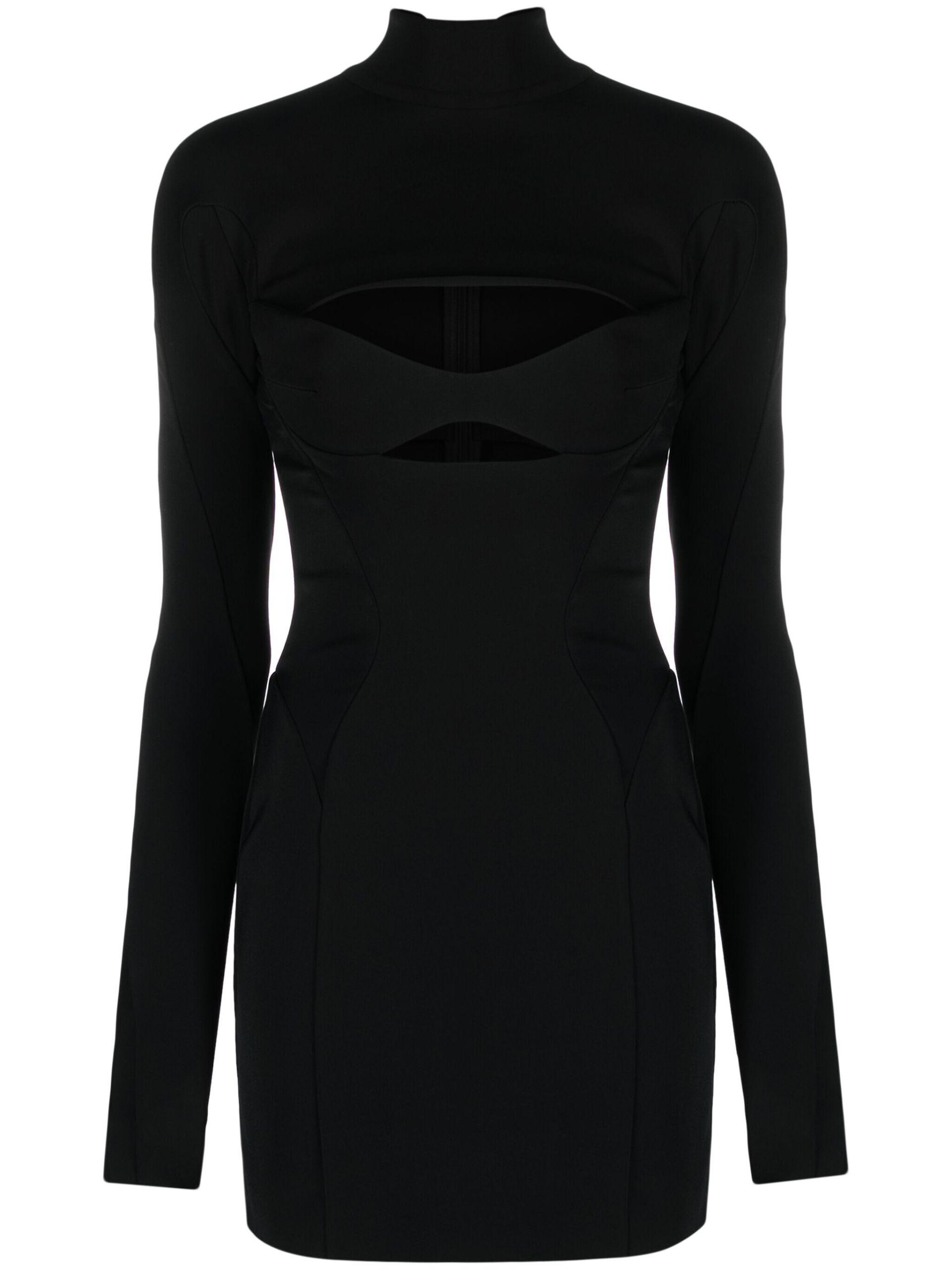 Mugler Black Embossed Minidress