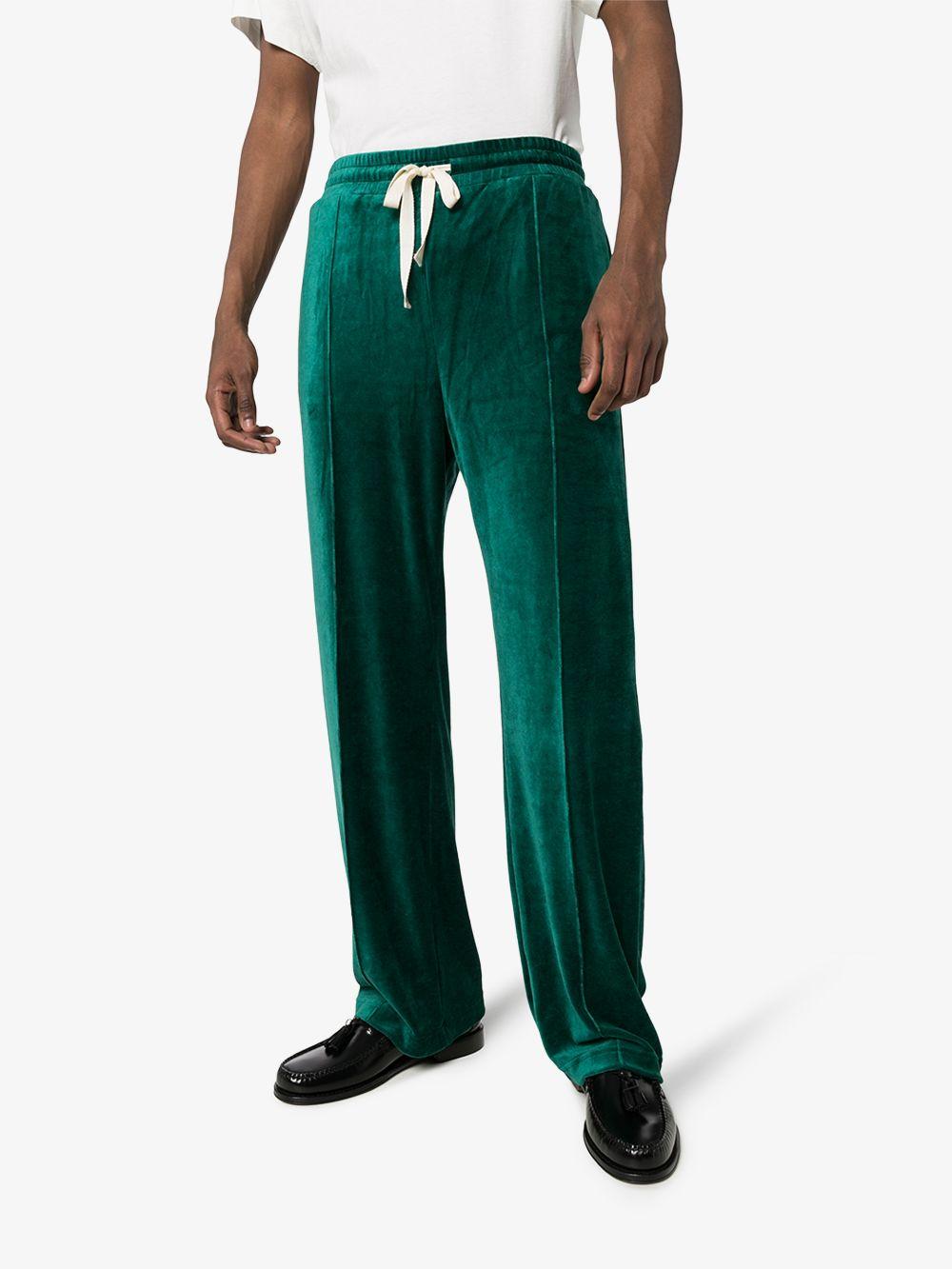 green velvet sweatpants