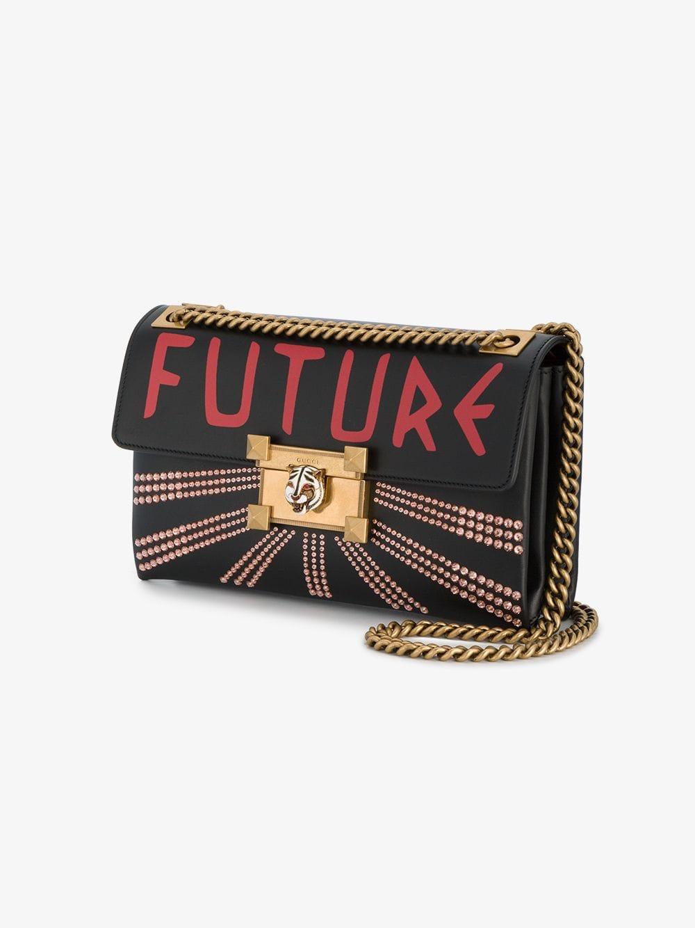 Gucci Leather Linea Future Shoulder Bag in Black - Lyst