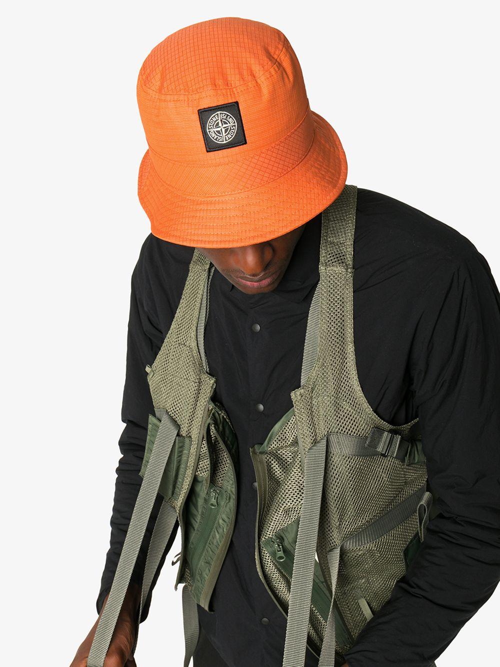 Stone Island Cotton Logo Bucket Hat in 
