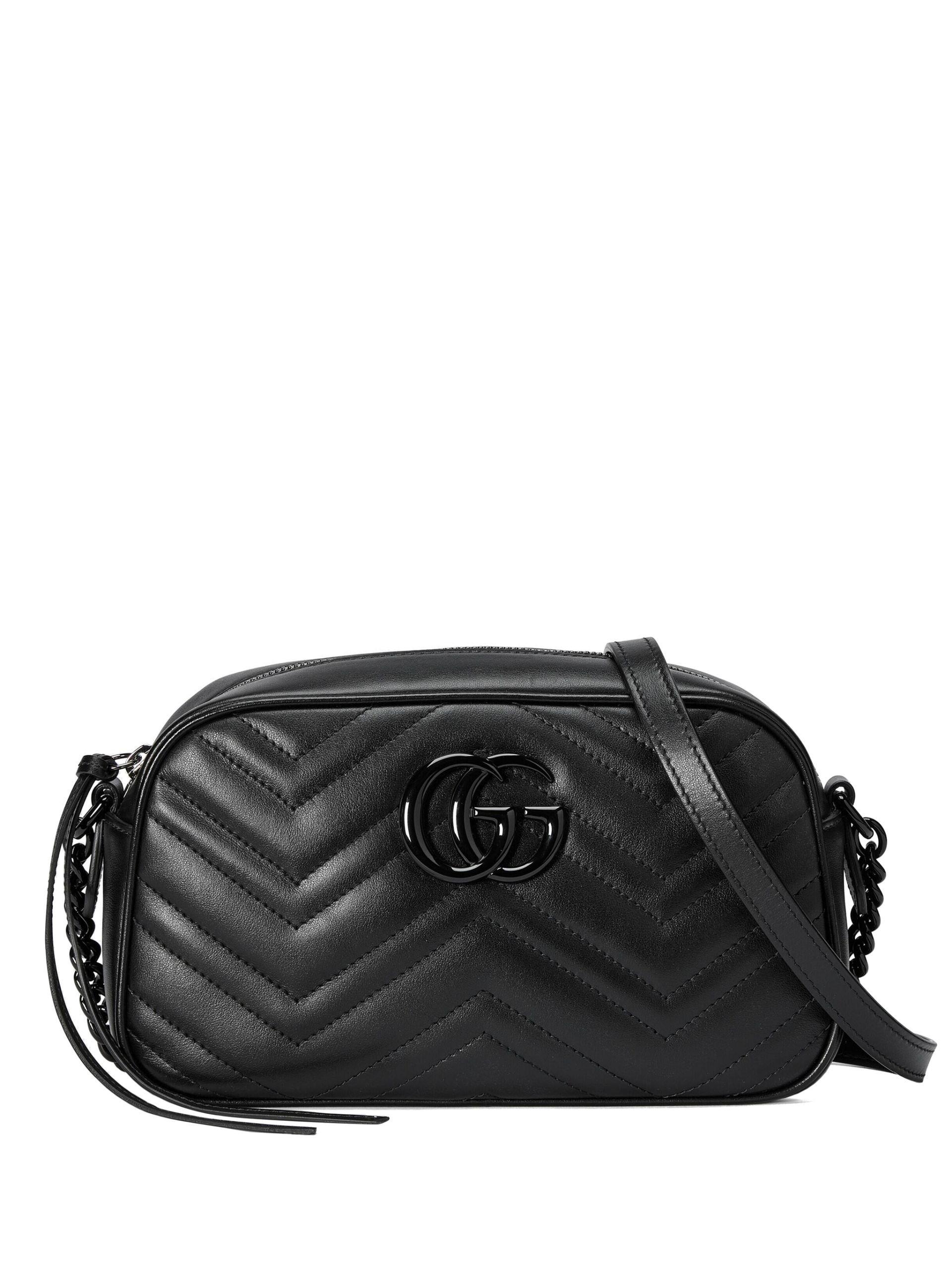 Gucci Black GG Marmont Small Matelassé Leather Shoulder Bag | Lyst