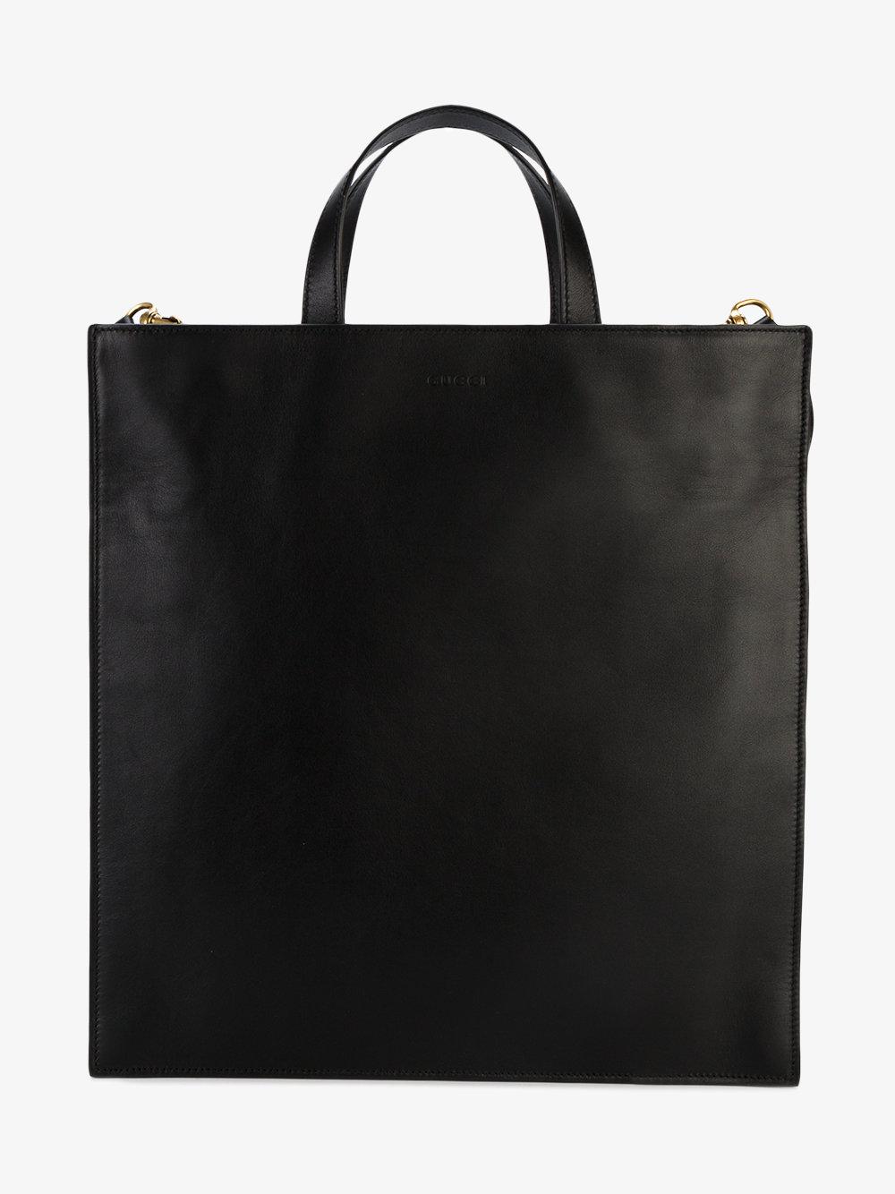 Gucci Snake Embossed Tote Bag in Black for Men - Lyst