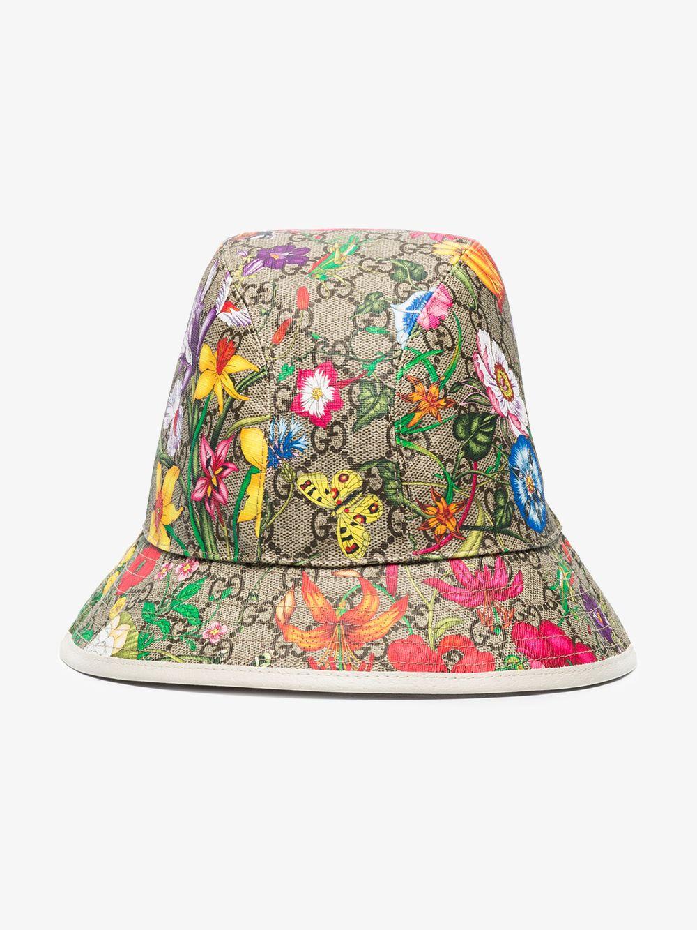 Gucci Canvas Flora Pattern Bucket Hat 