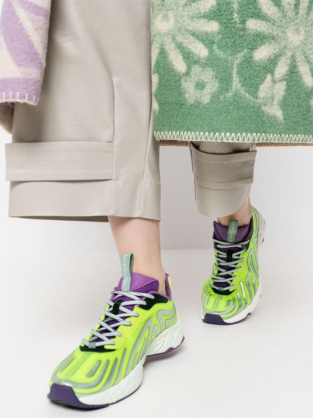 Acne Studios Rubber Neon Buzz Contrast Panel Sneakers in Green | Lyst