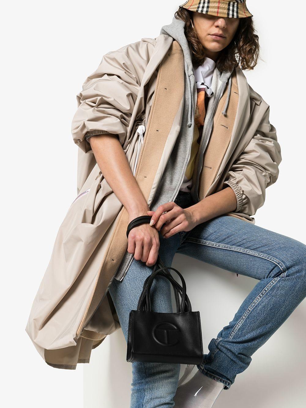Black small telfar bag sale