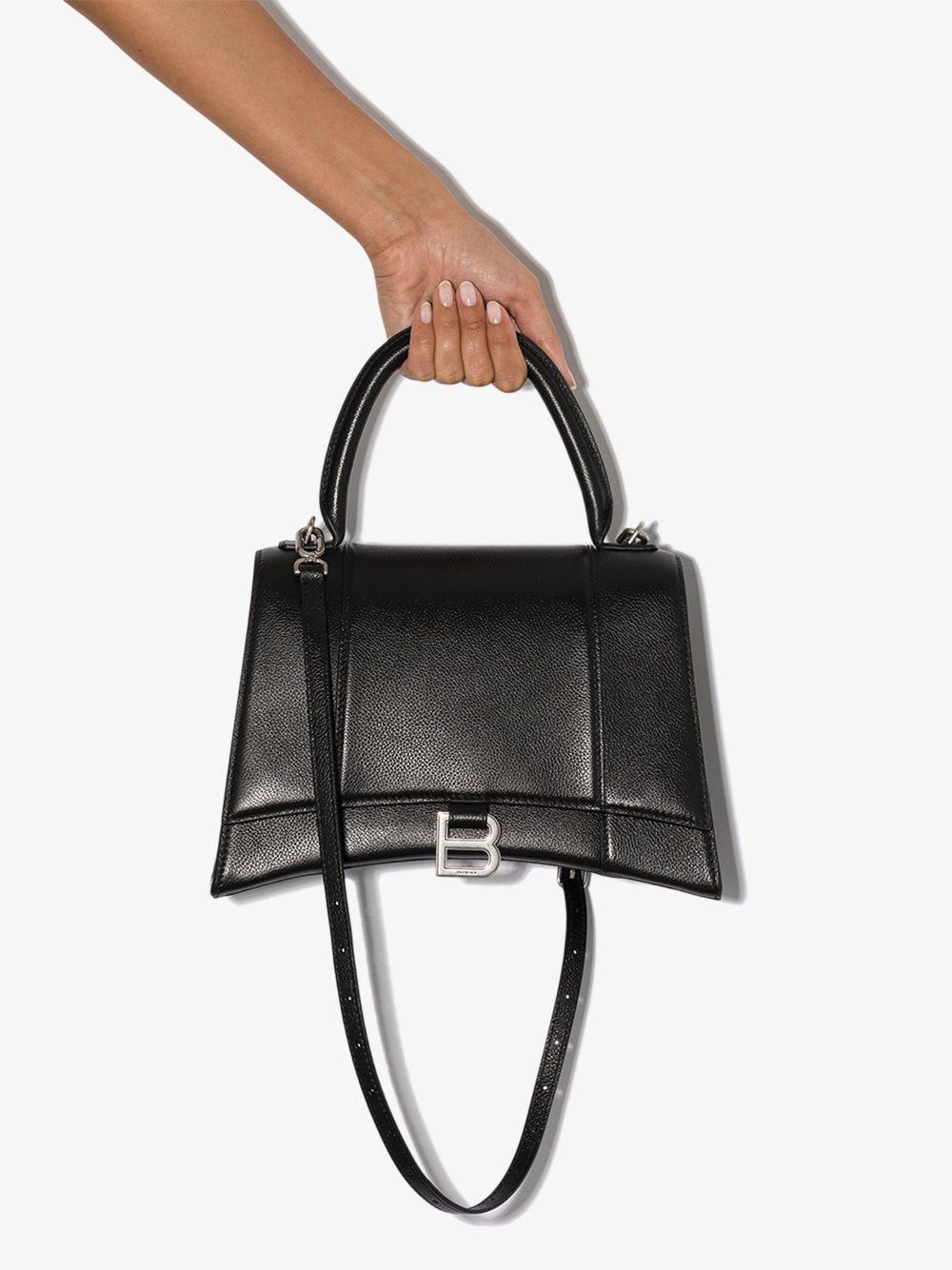Customized Hourglass Small Top Handle Bag Black