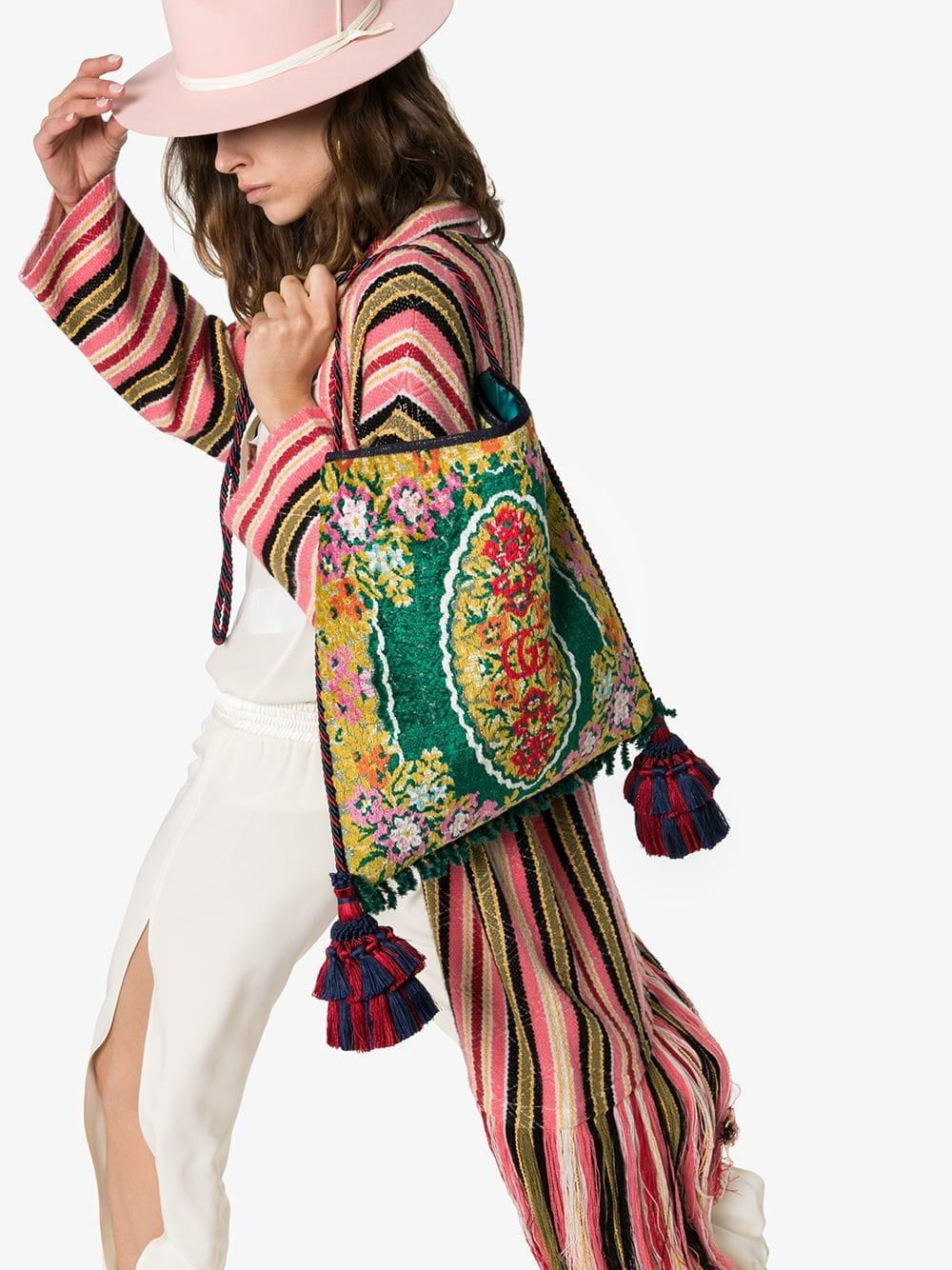 Gucci Multicoloured Floral tapestry Bag in Green Lyst Australia