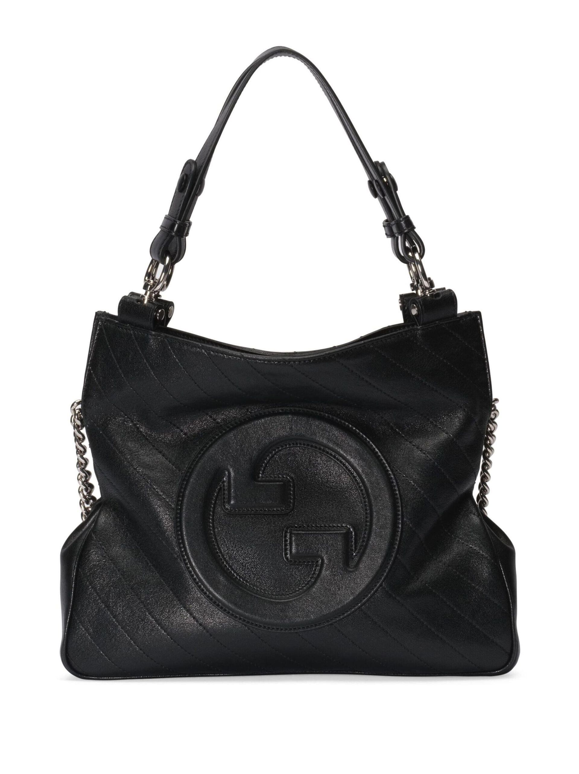 Gucci Interlocking G Leather Tote Bag in Black | Lyst