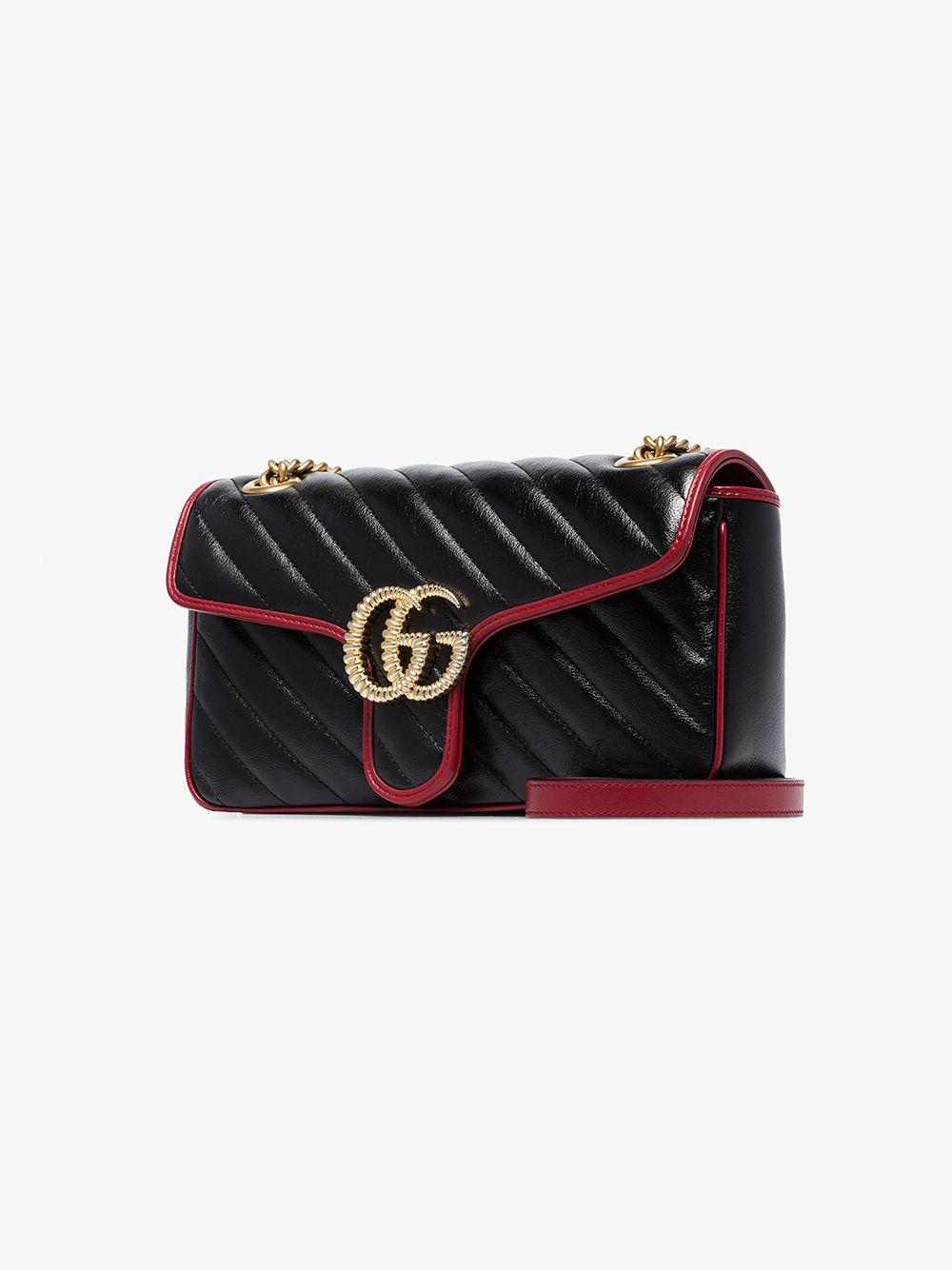 Gucci GG Marmont Camera Bag Matelasse Mini Hibiscus Red in Leather
