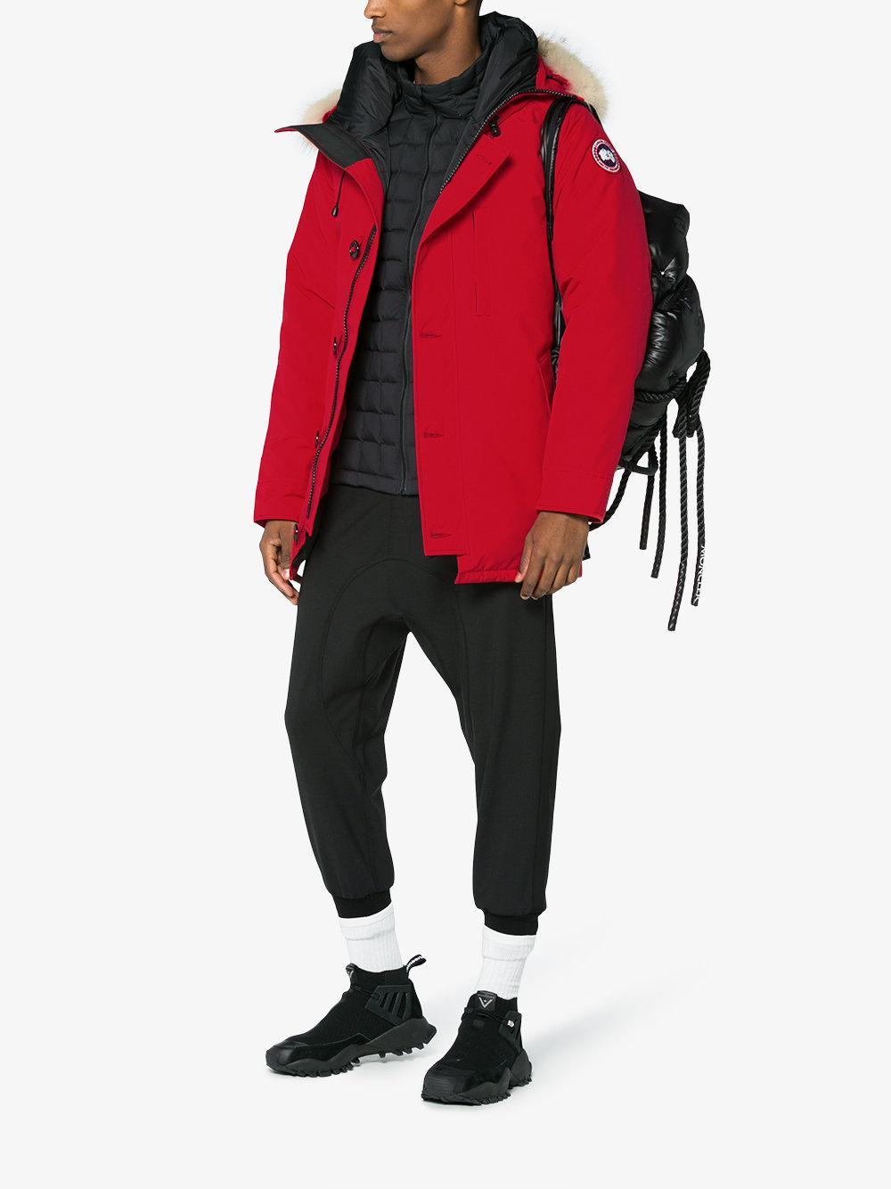 Canada Goose Fur And Feather Down Chateau Jacket in Red ...