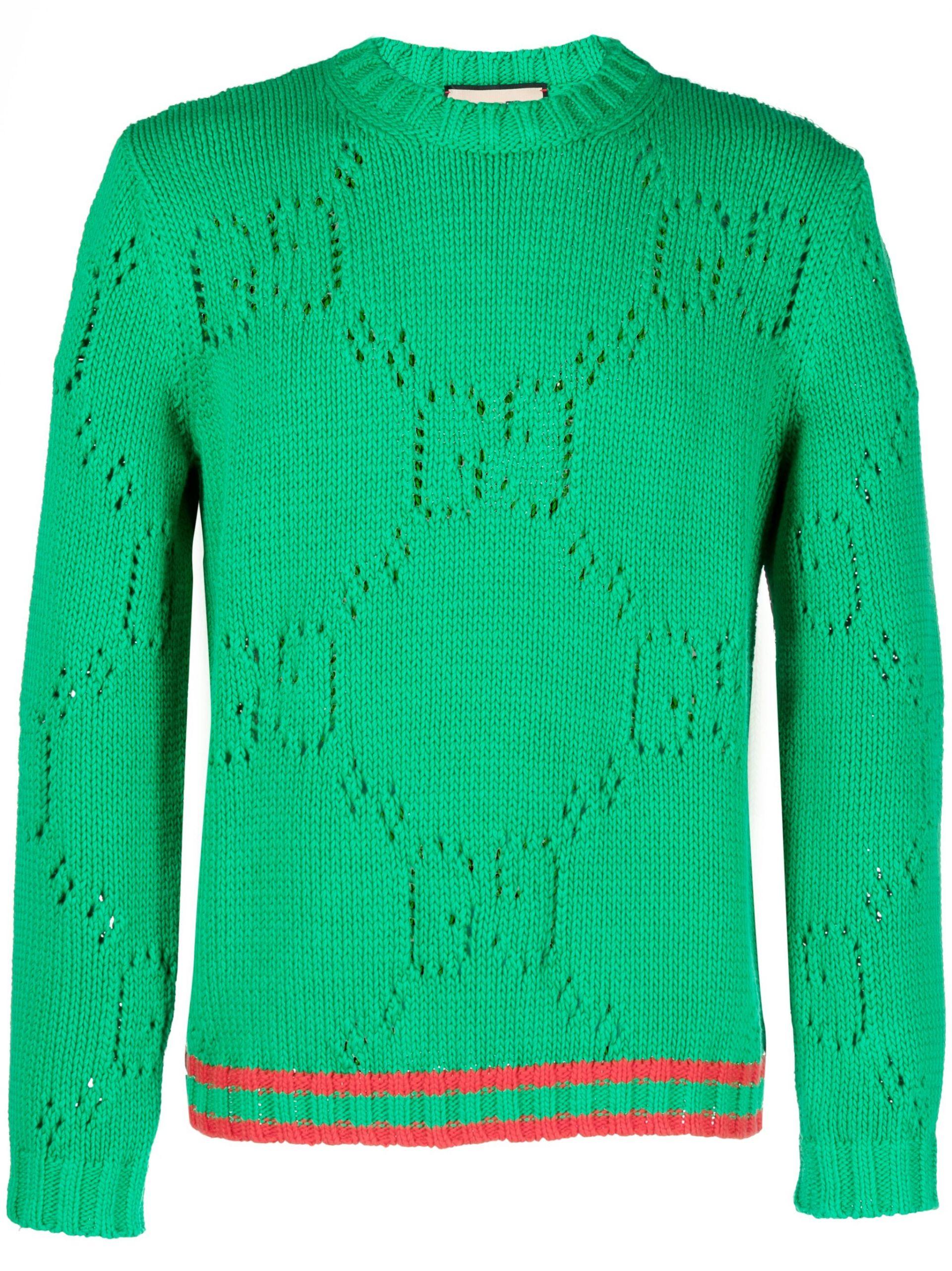 Gucci Green Perforated GG Sweater for 