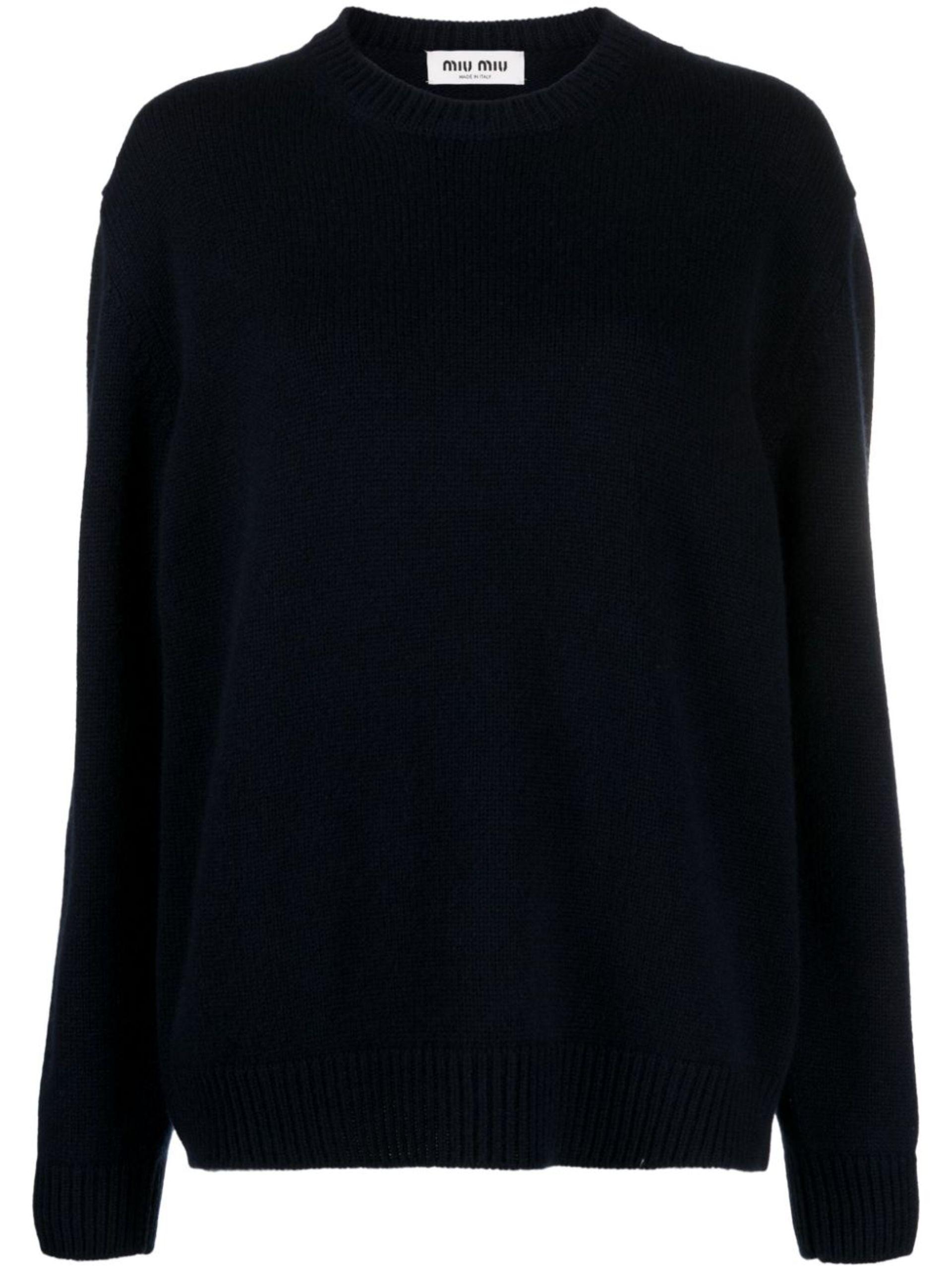 Miu Miu plain knit cashmere jumper - Blue