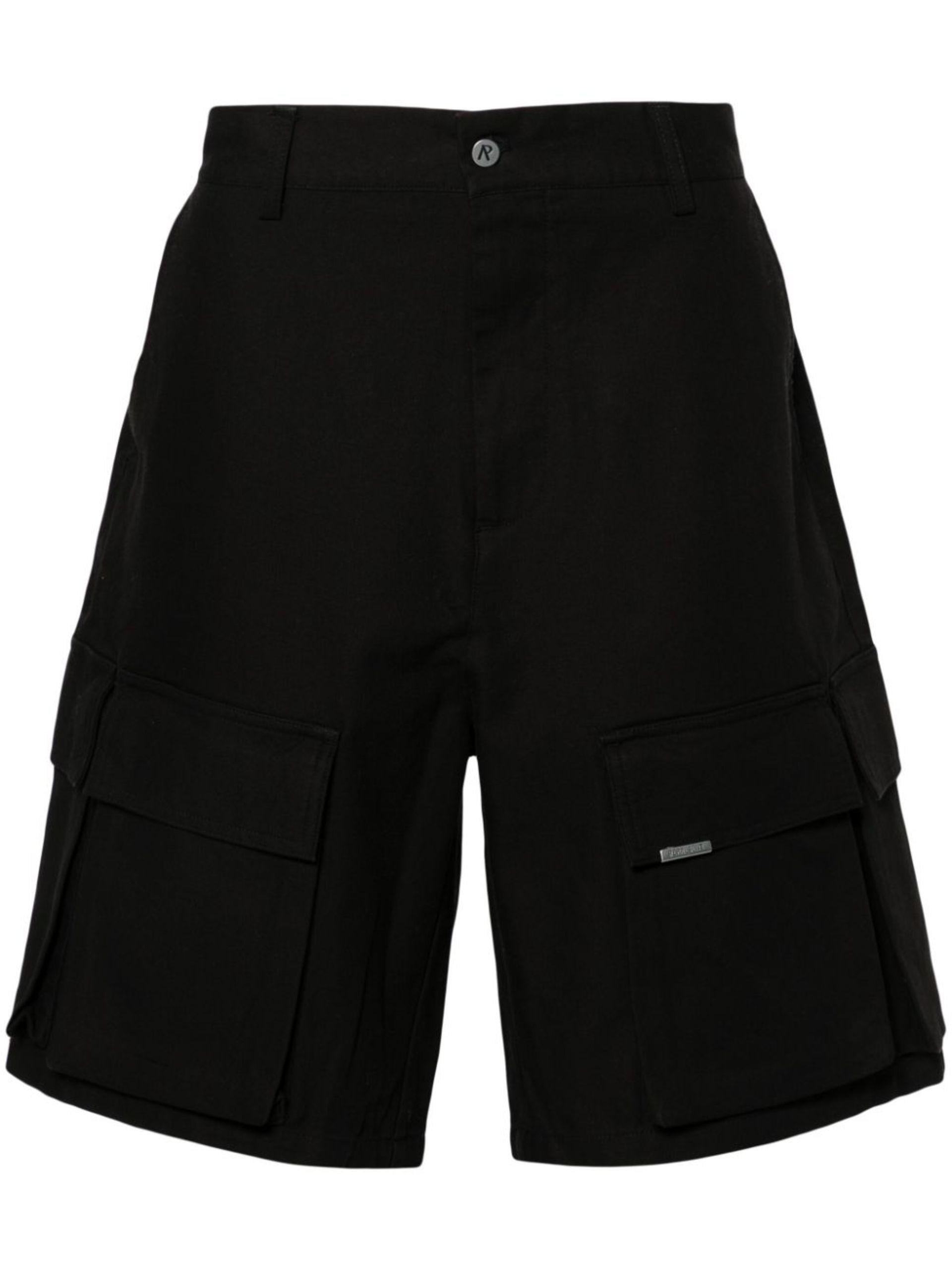 Represent Cotton Cargo Shorts in Black for Men