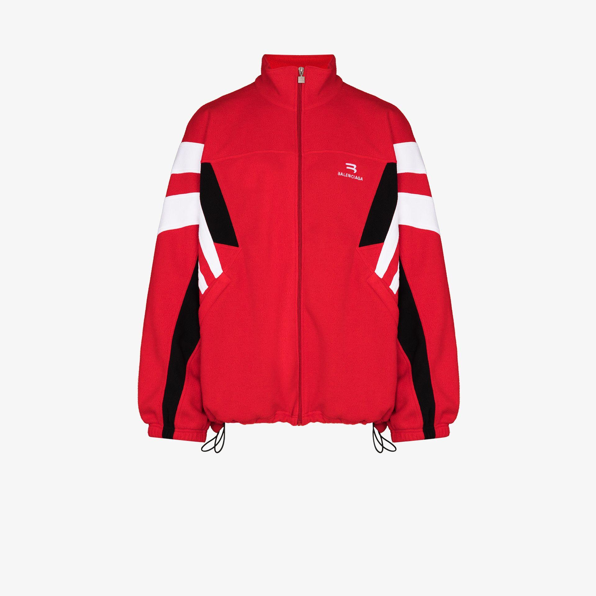 Balenciaga Sporty B Oversized Track Jacket in Red for Men | Lyst