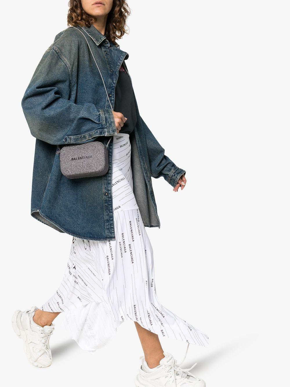 Balenciaga Everyday Xs Glitter Camera Bag in Gray | Lyst