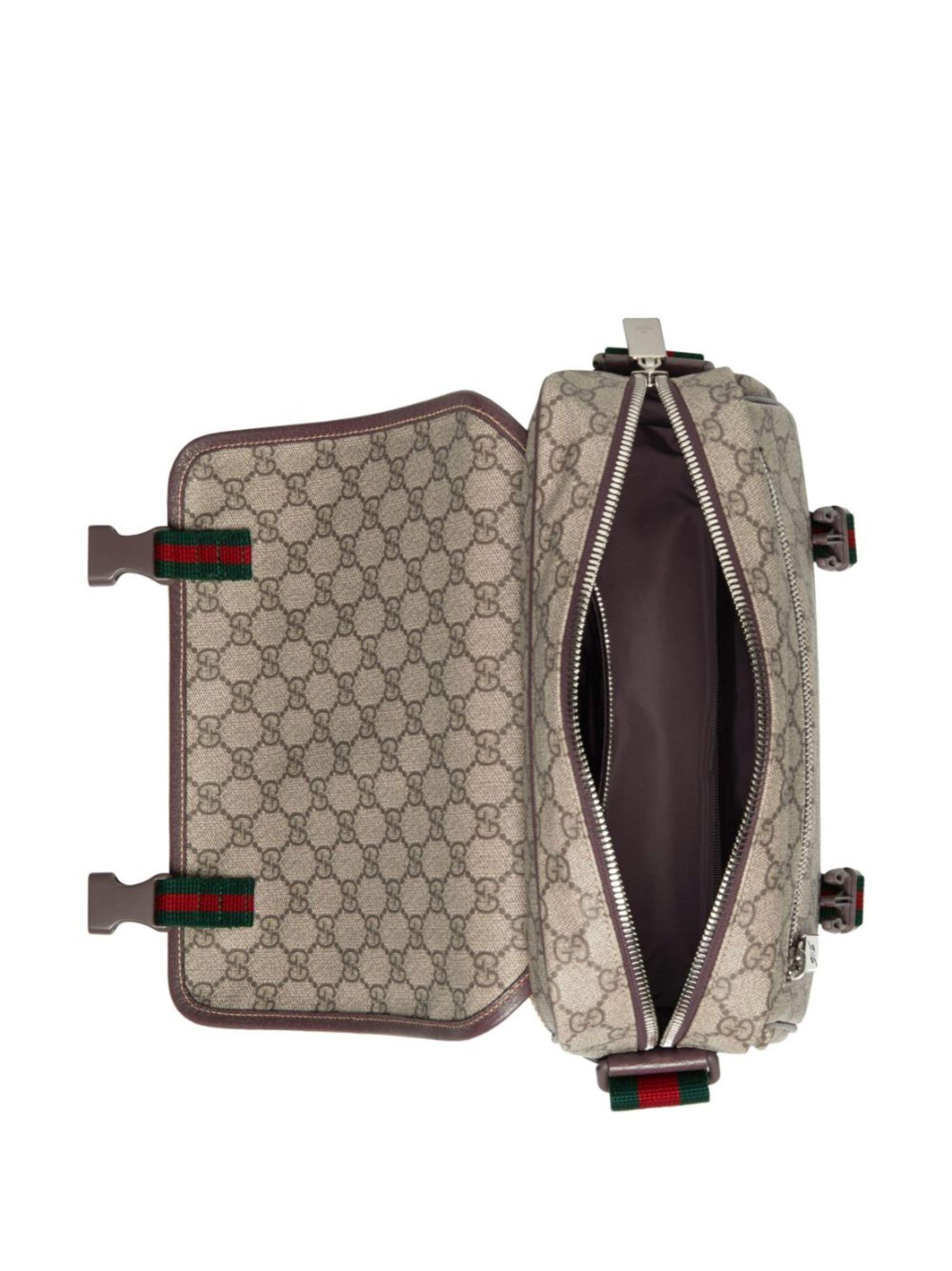 Gucci - Men - Ophidia Leather-trimmed Monogrammed Coated-canvas Messenger Bag Neutrals