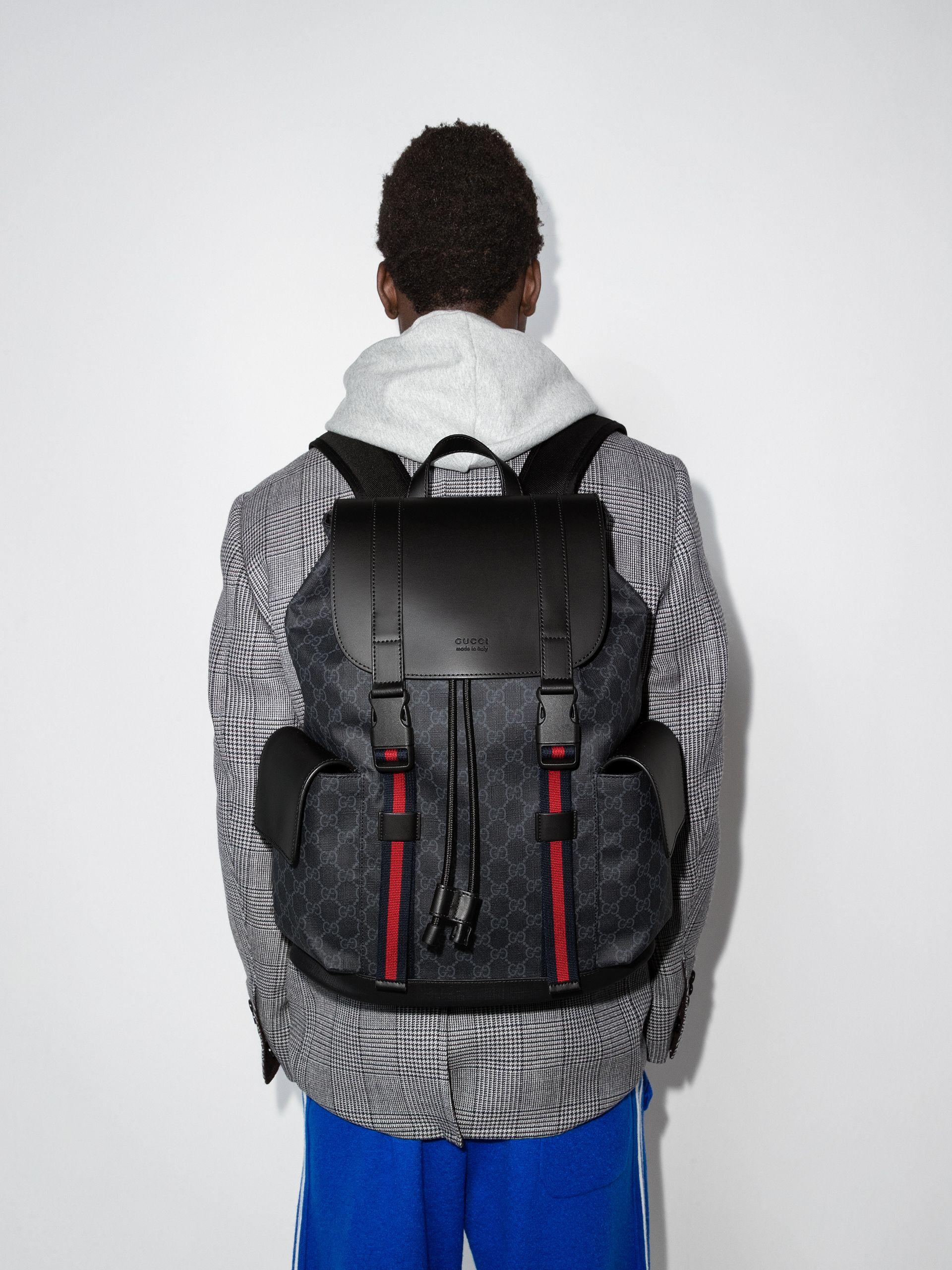 gucci supreme black backpack