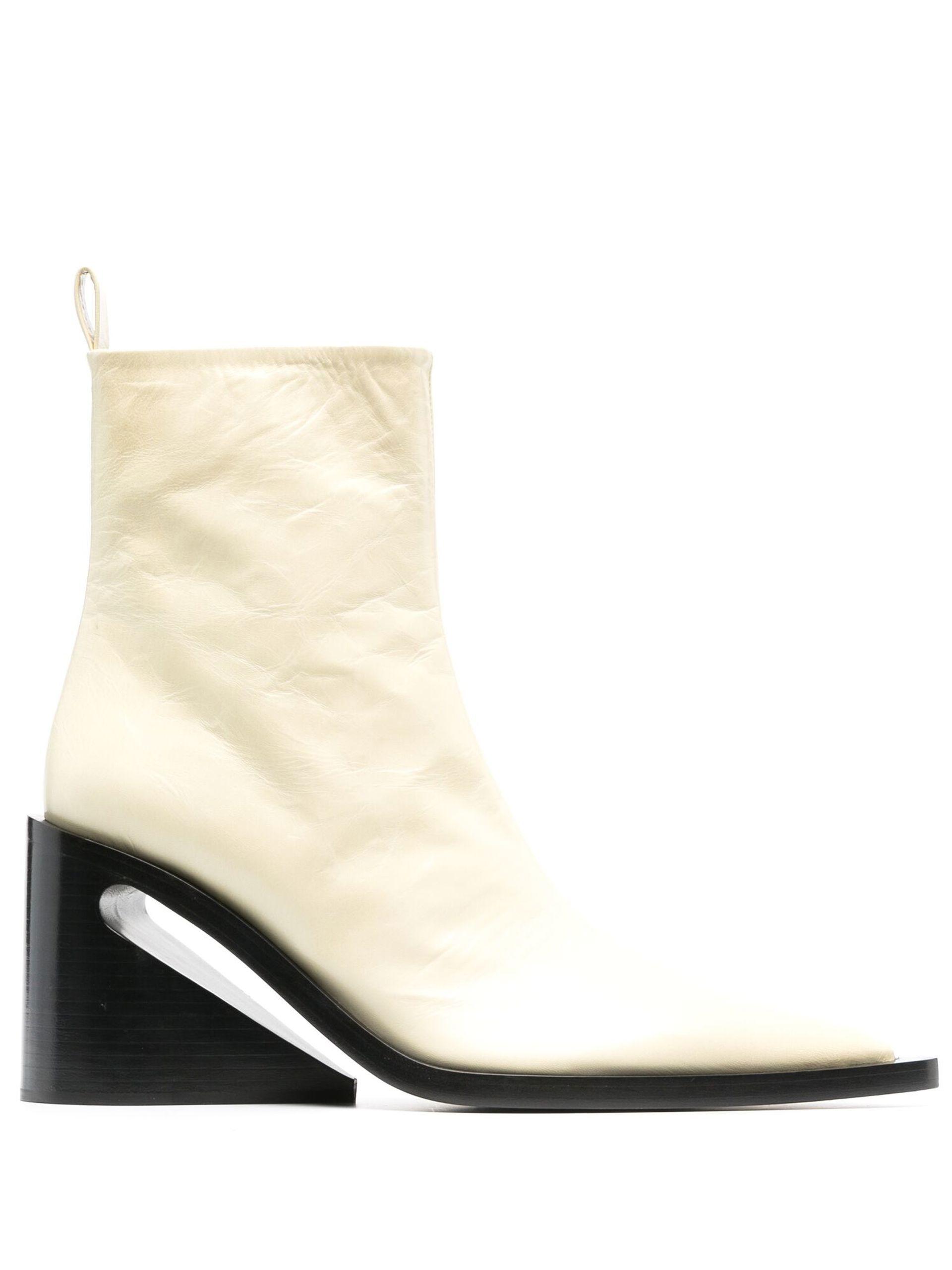 Jil Sander Pointed-toe Leather Boots in White Womens Shoes Boots Ankle boots 