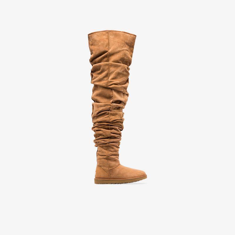 Y. Project X Ugg Genuine Shearling Thigh High Boot in Brown | Lyst Australia
