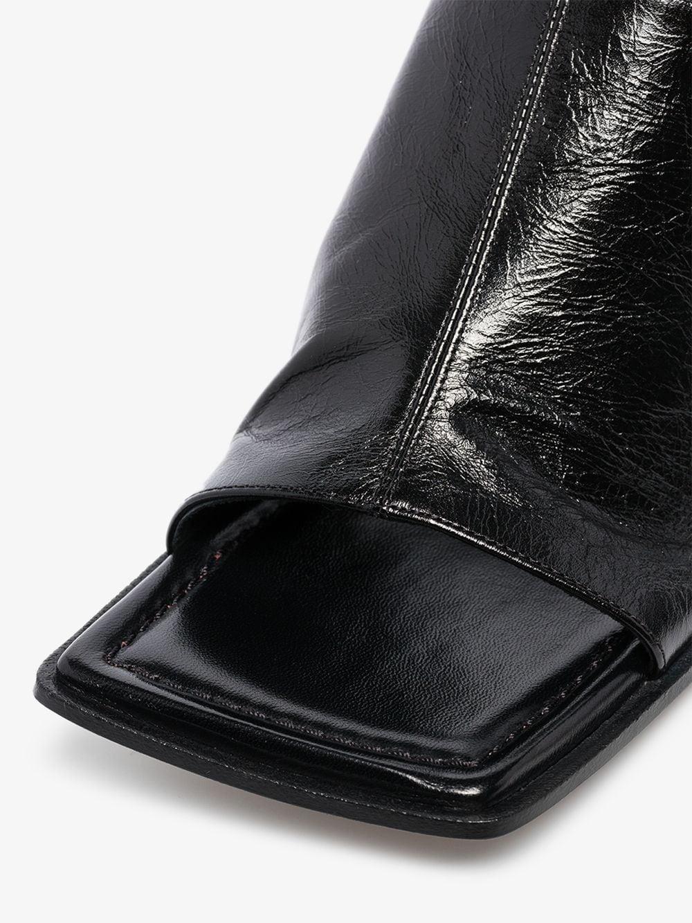 square toe leather mules