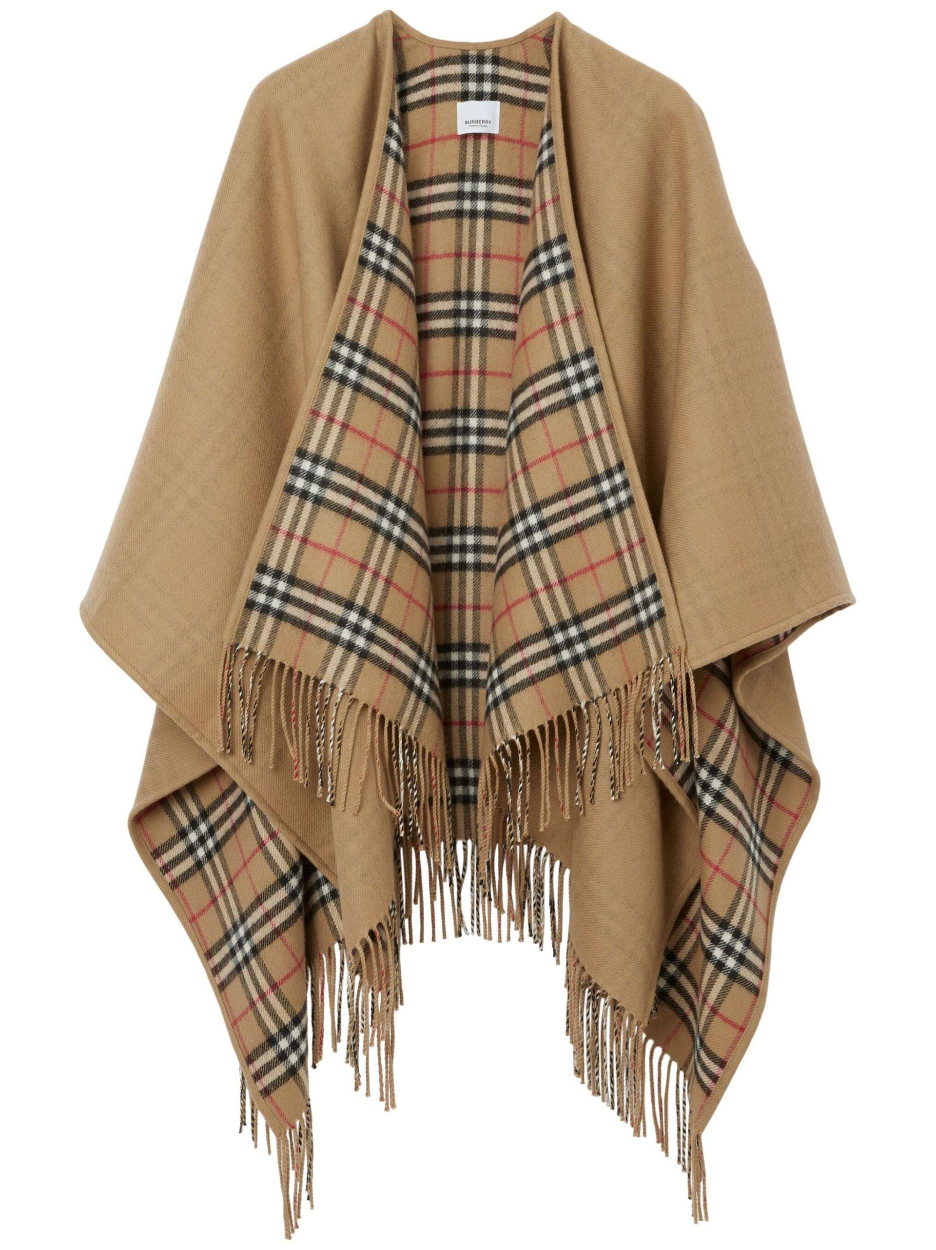 Burberry Vintage Check Reversible Wool Coat in Natural