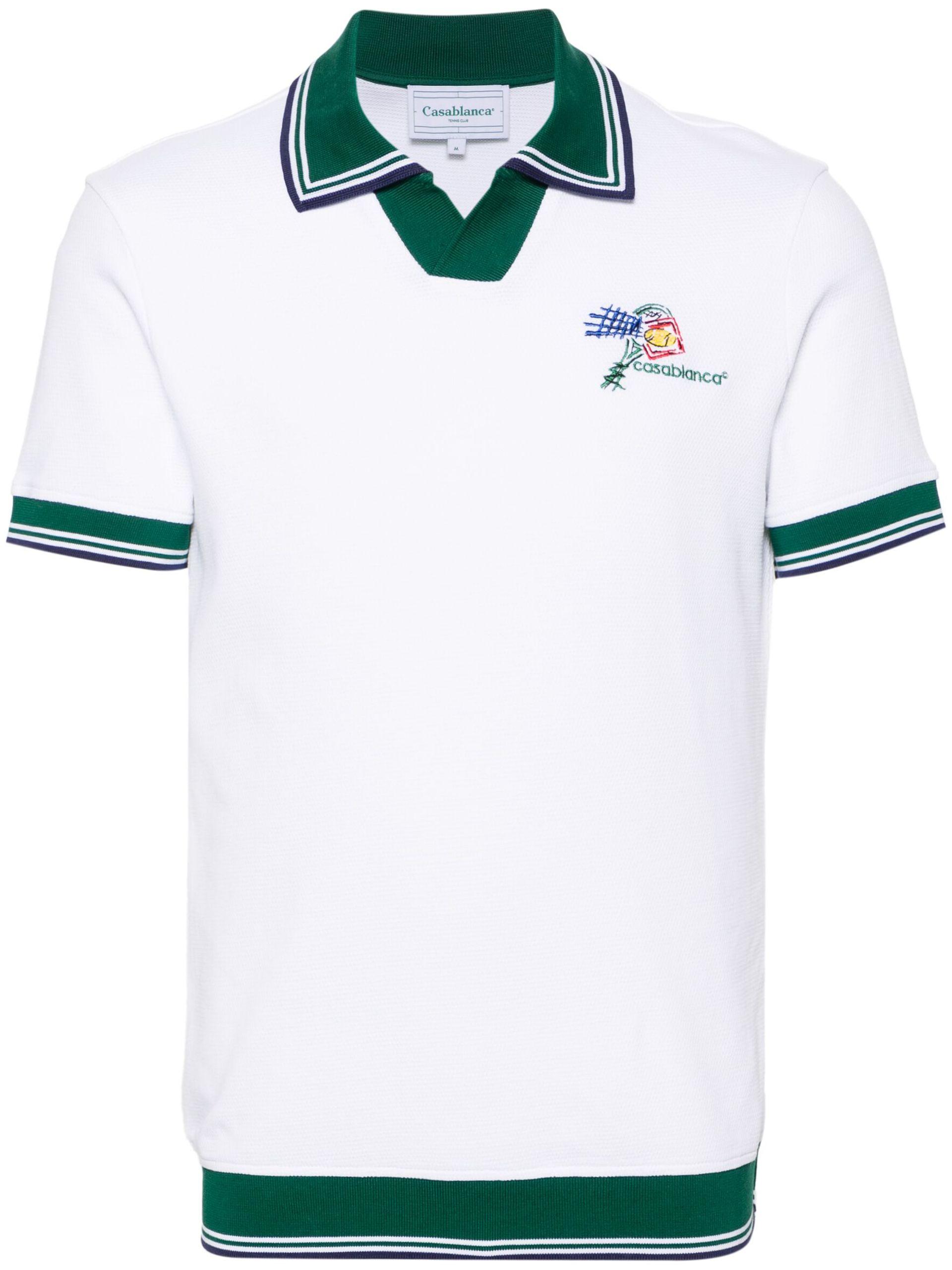 Tシャツ・カットソー Casablanca White piquet polo shirt Casablanca Cotton piquet polo shirt - White - Men